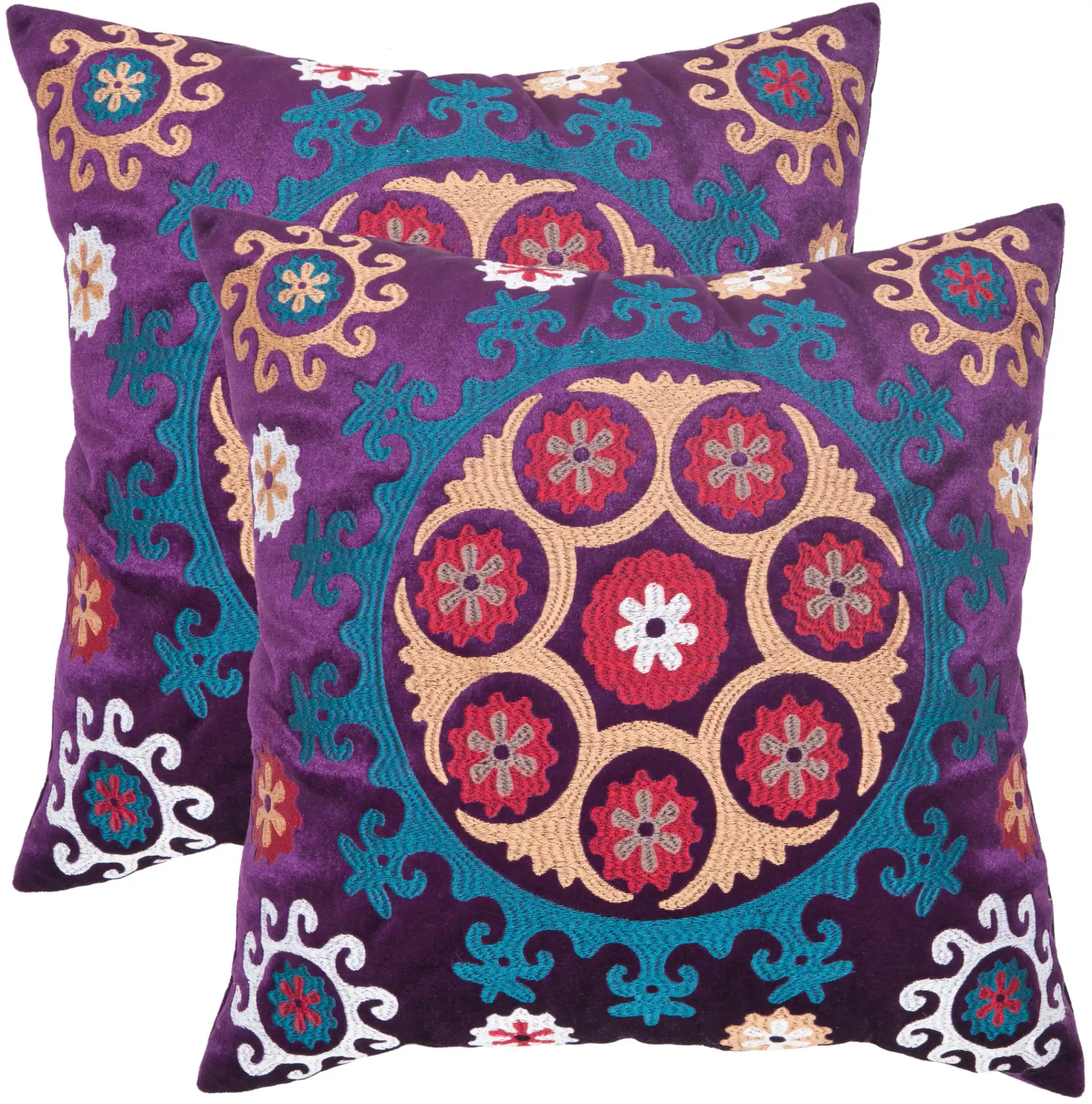 Vanessa Pillow (Set of 2) in Gold / Purple, detail view