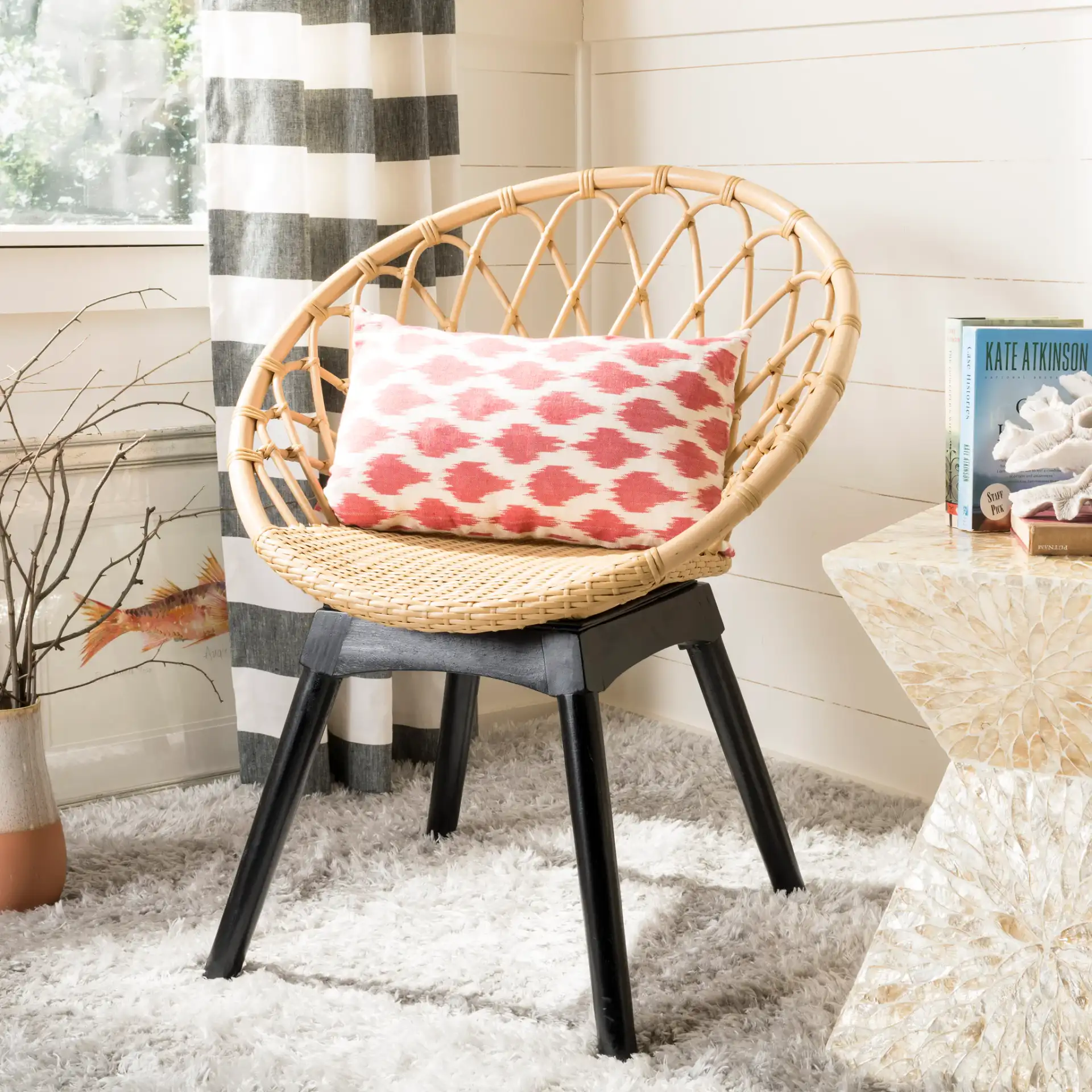 Rose Polka Dots (Set Of 2) in Rose in a styled room