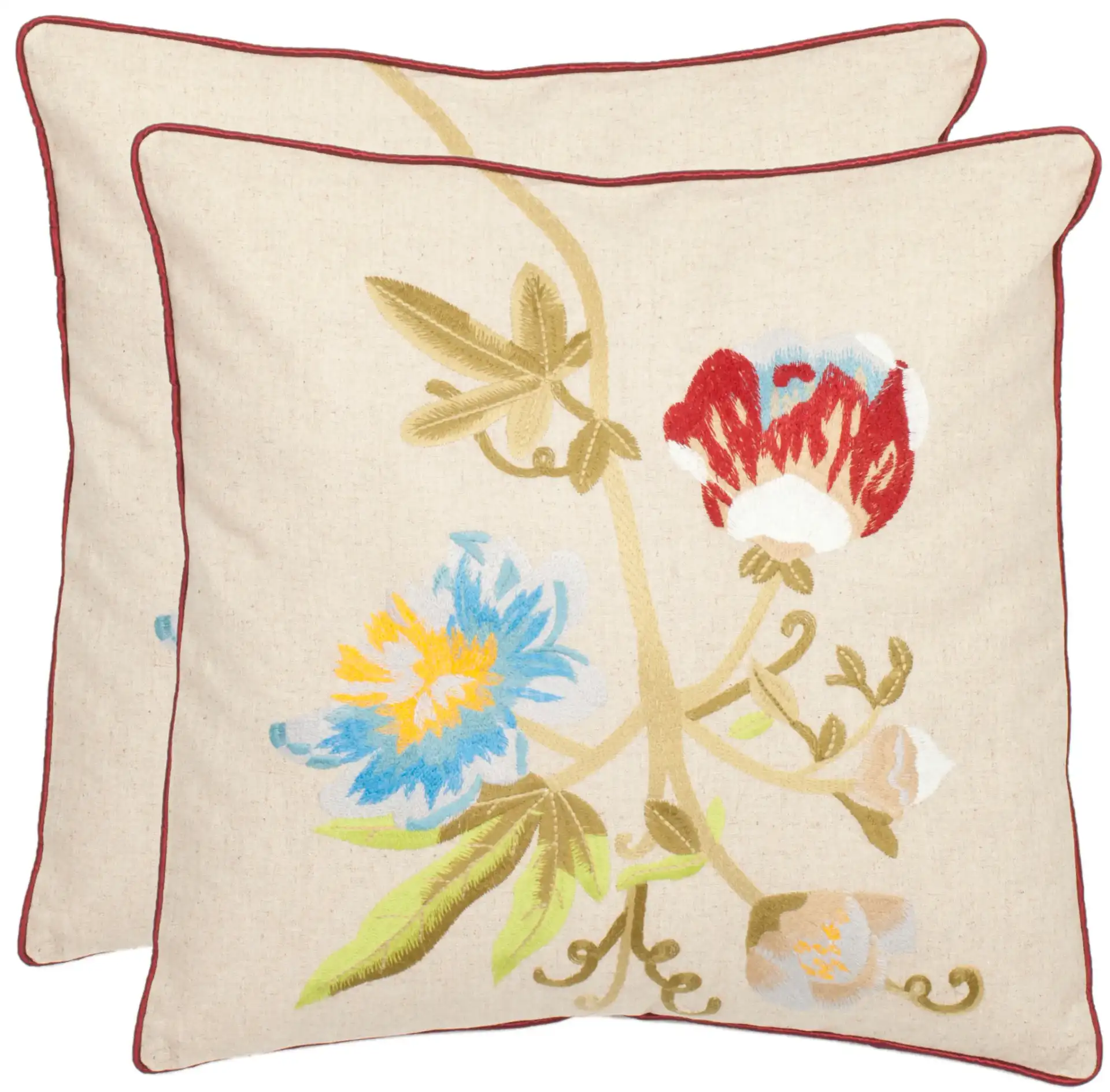 Pima Pillow (Set Of 2) in Multicolor / Cream, detail view