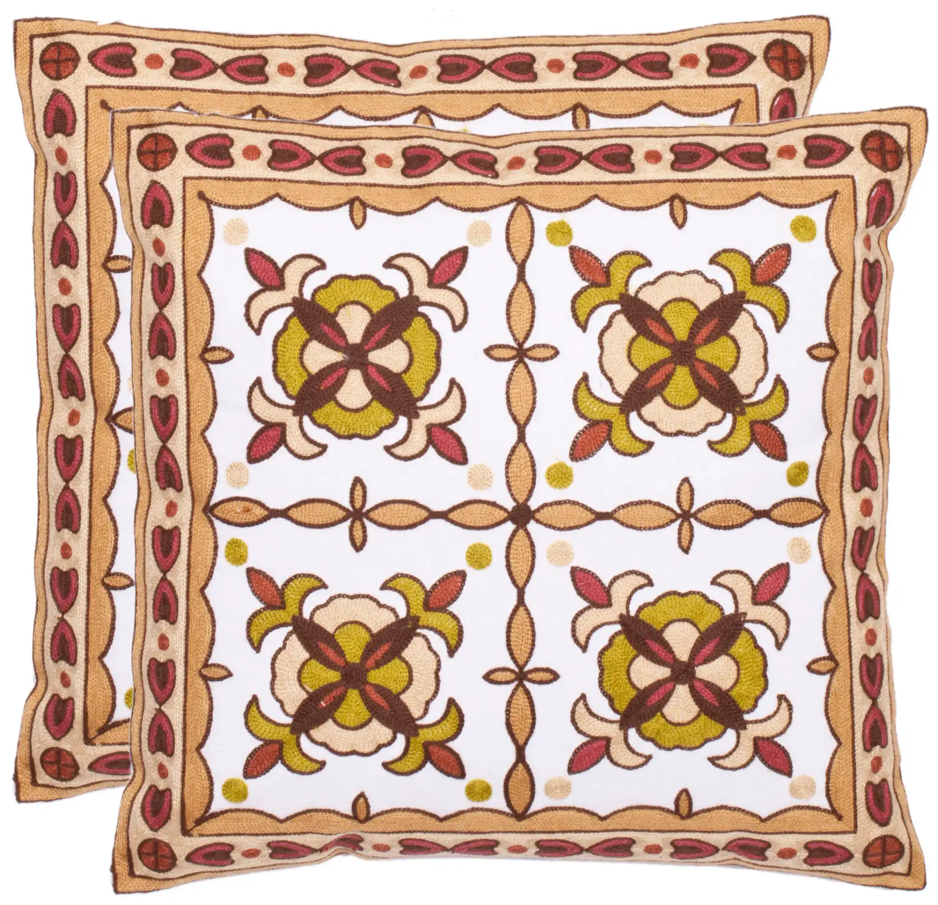 Gorgon Tiles (Set of 2) in Green / Beige, detail view