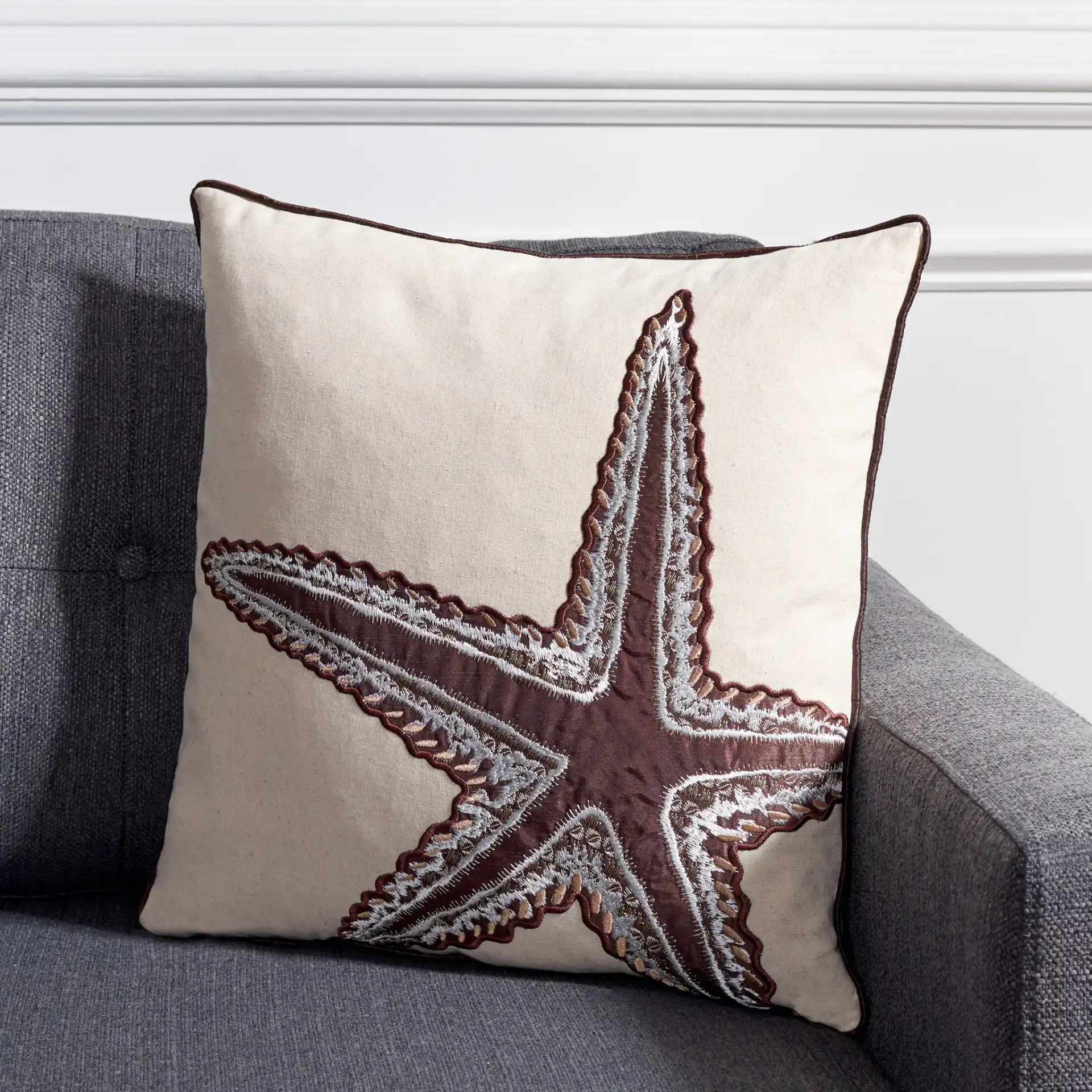 Lucky Star (Set of 2) in Ecru in a styled room