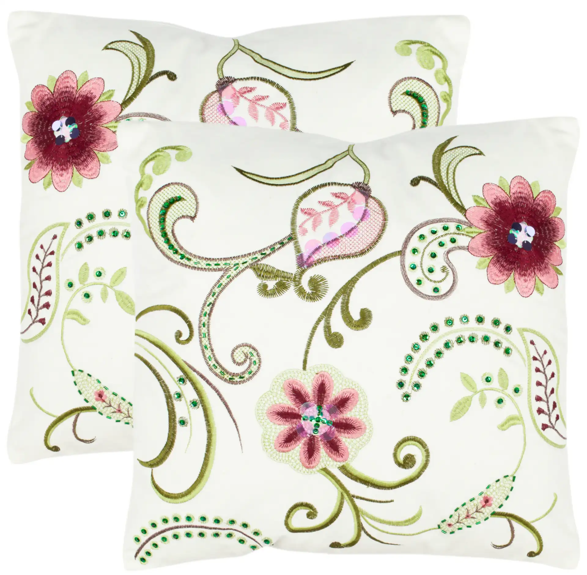 Bella Pillow (Set Of 2) in Rose / Cream