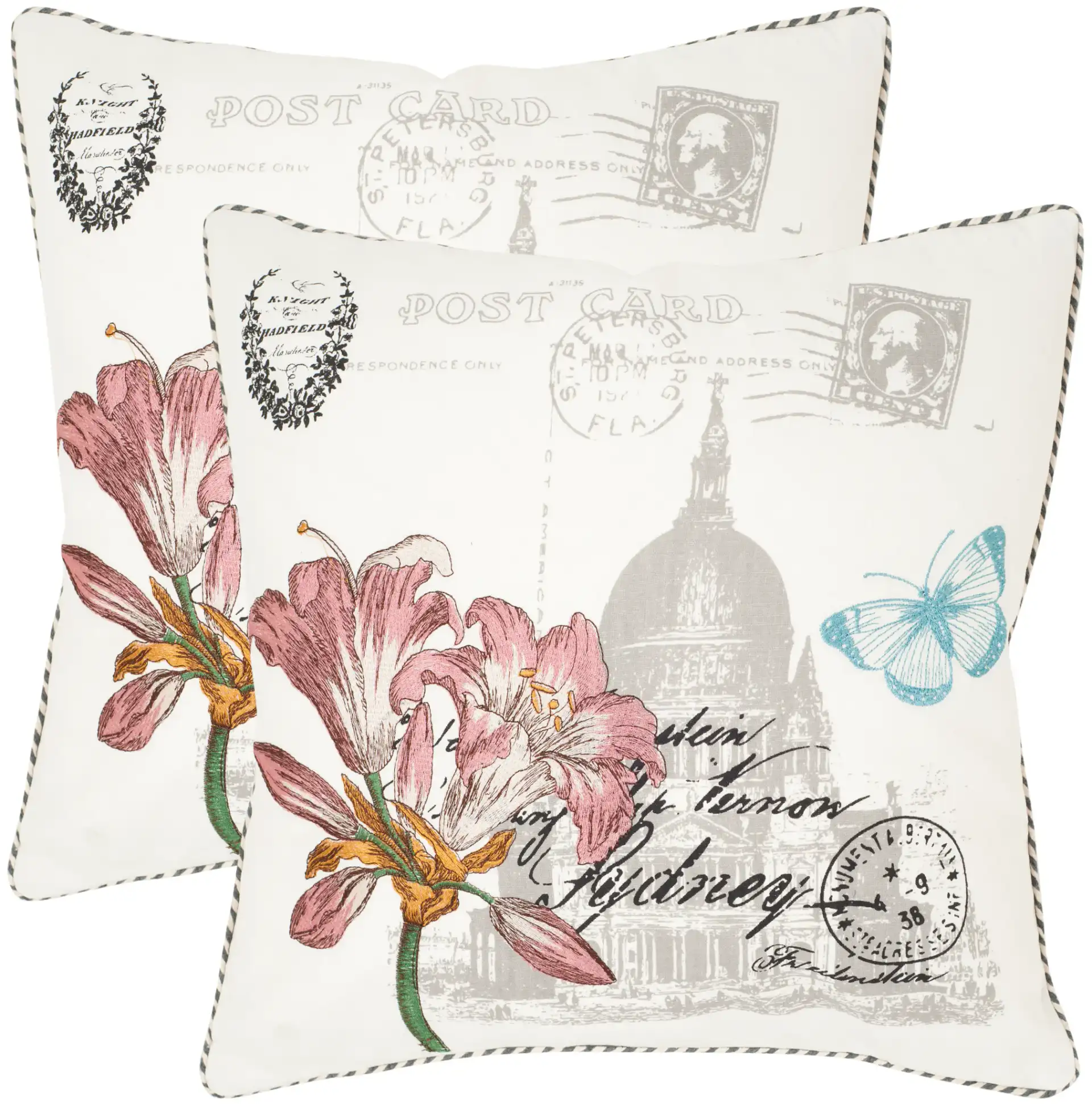 Gloria Pillow (Set of 2) in White, detail view