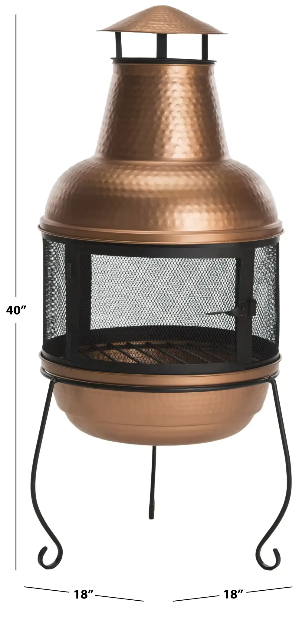 Lima Fire Pit in Copper / Black, detail view