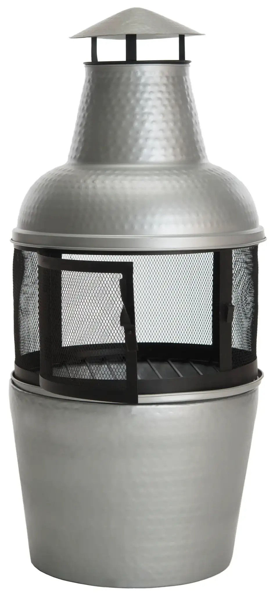 Cartagena Fire Pit in Silver / Black, detail view