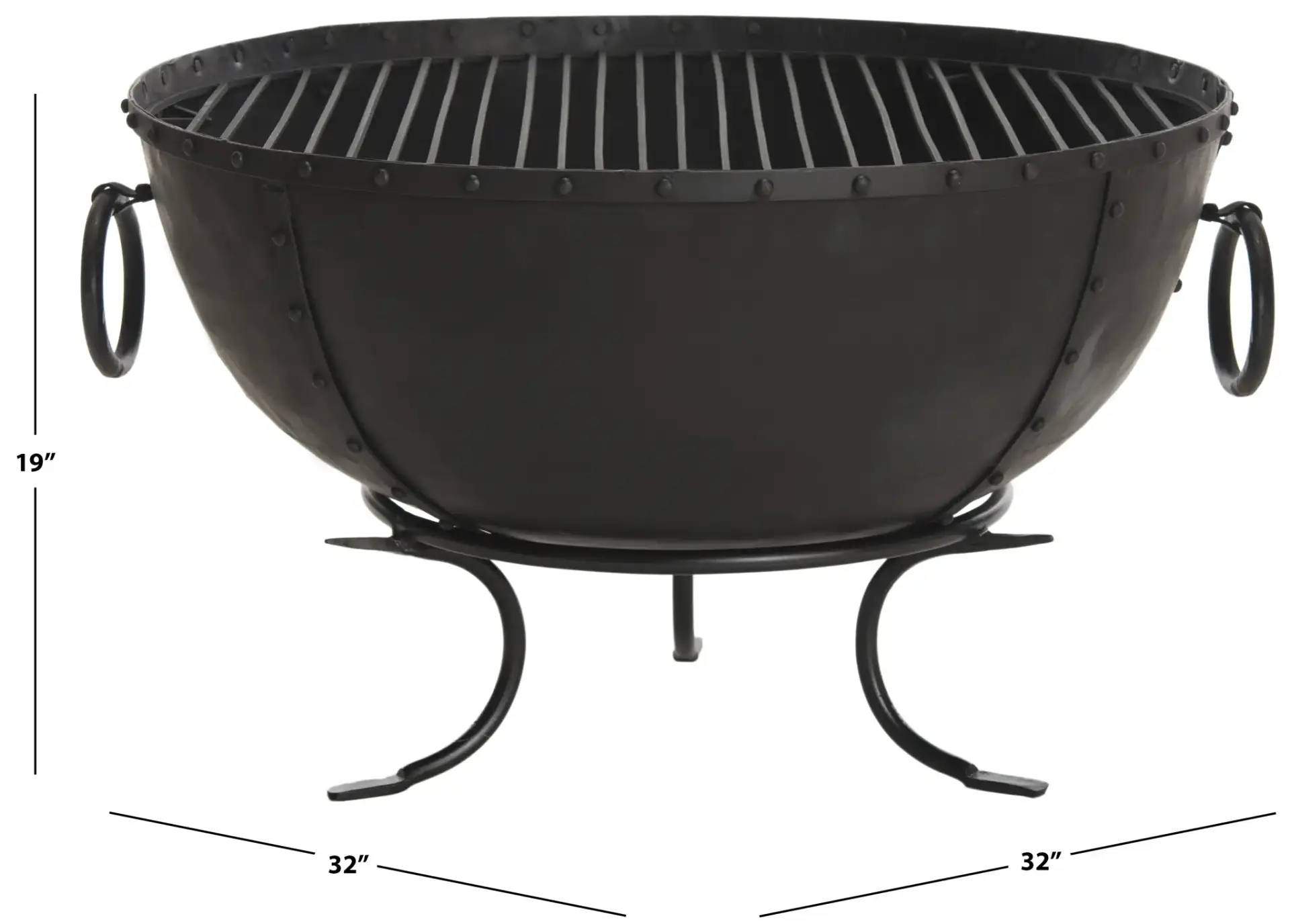 Brazil Fire Pit in Black, detail view