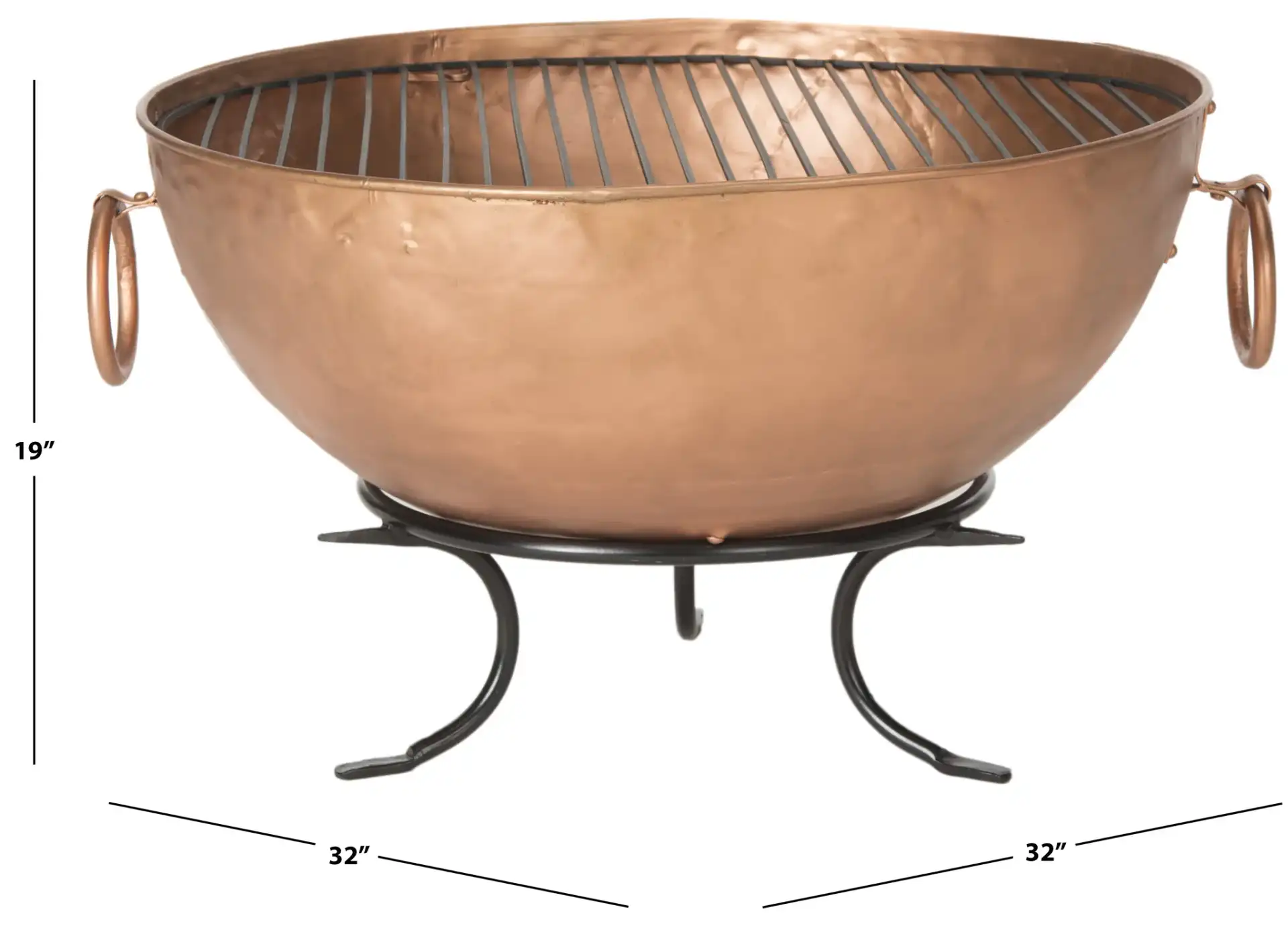 Bangkok Fire Pit in Copper / Black, detail view
