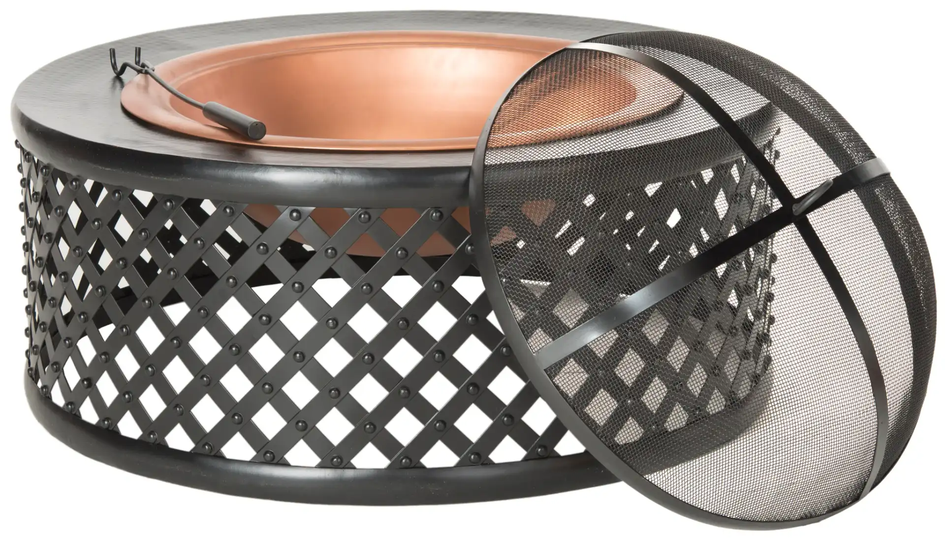 Jamaica Fire Pit in Copper / Black, detail view