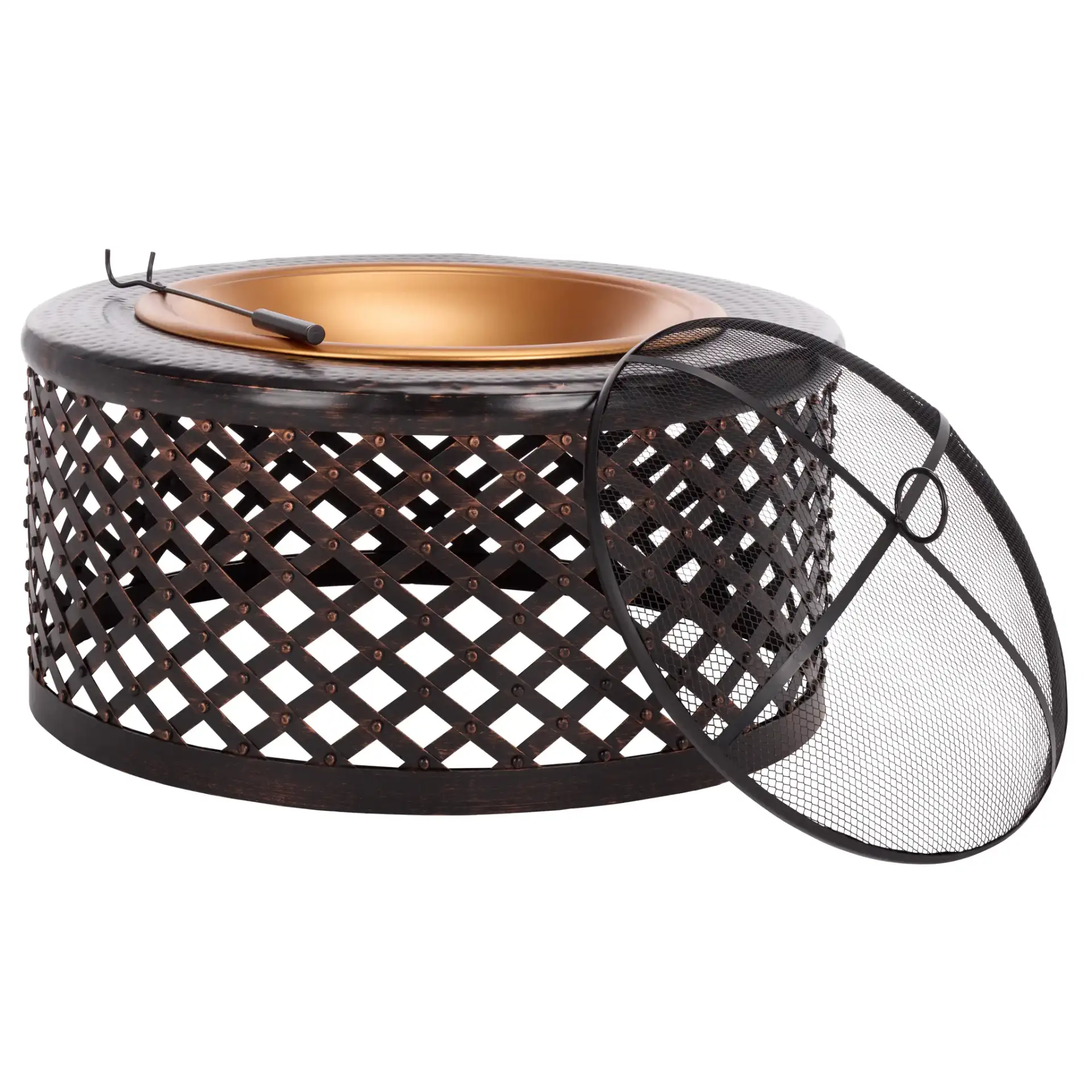 Jamaica Fire Pit in Copper / Black, detail view