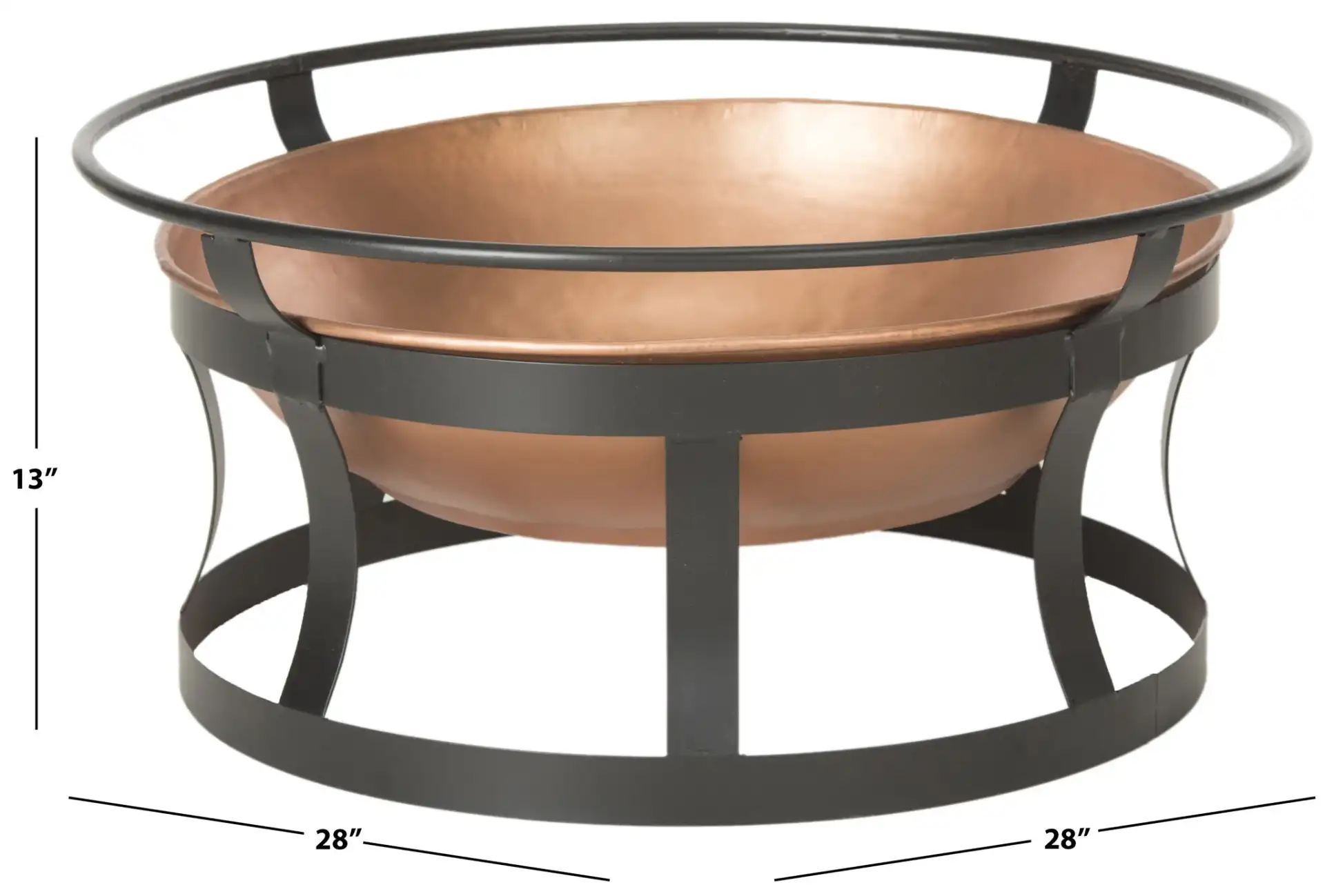 Bonair Fire Pit in Copper / Black, detail view