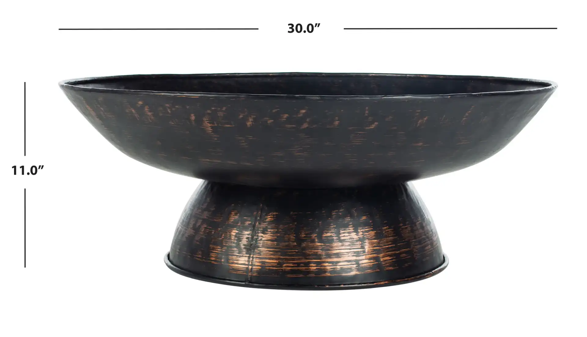 Grenada Fire Pit in Black, detail view