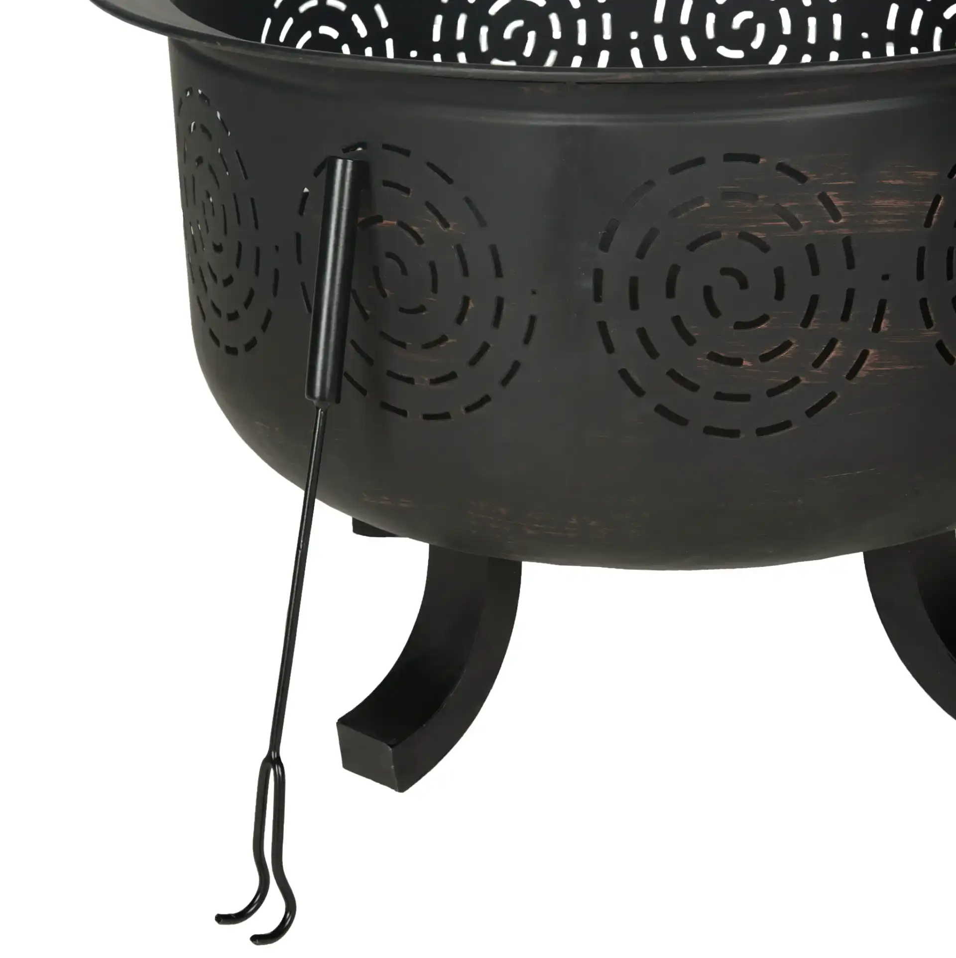 Negril Fire Pit in Copper / Black in a styled room