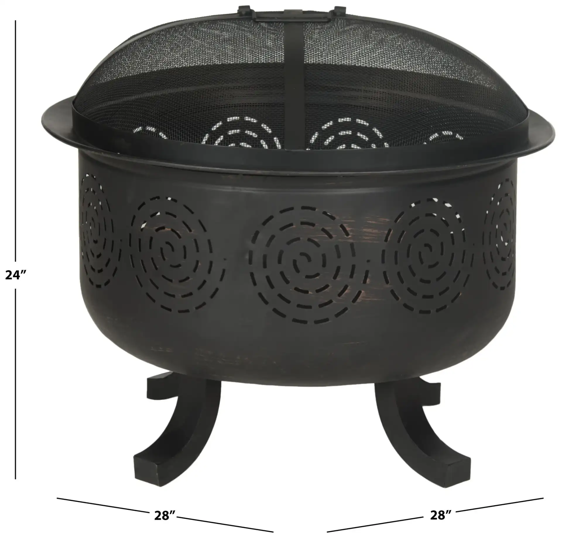 Negril Fire Pit in Copper / Black, detail view