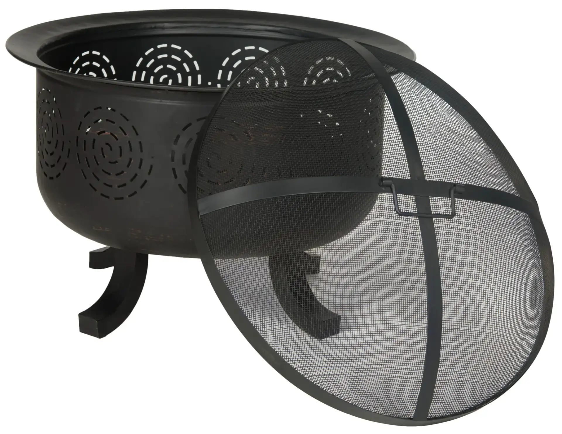 Negril Fire Pit in Copper / Black, detail view