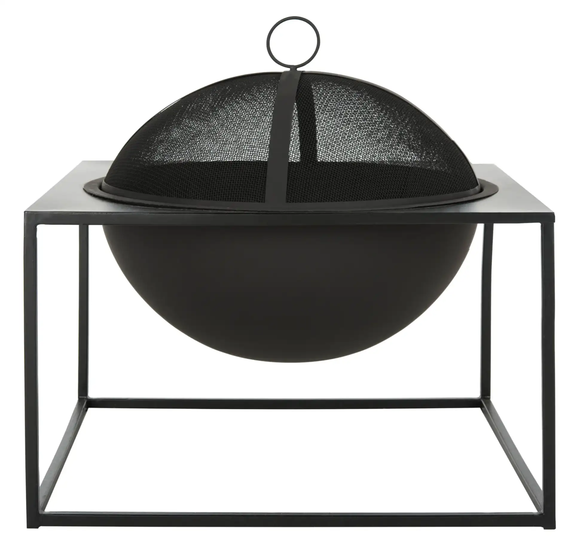 Leros Square Fire Pit in Black