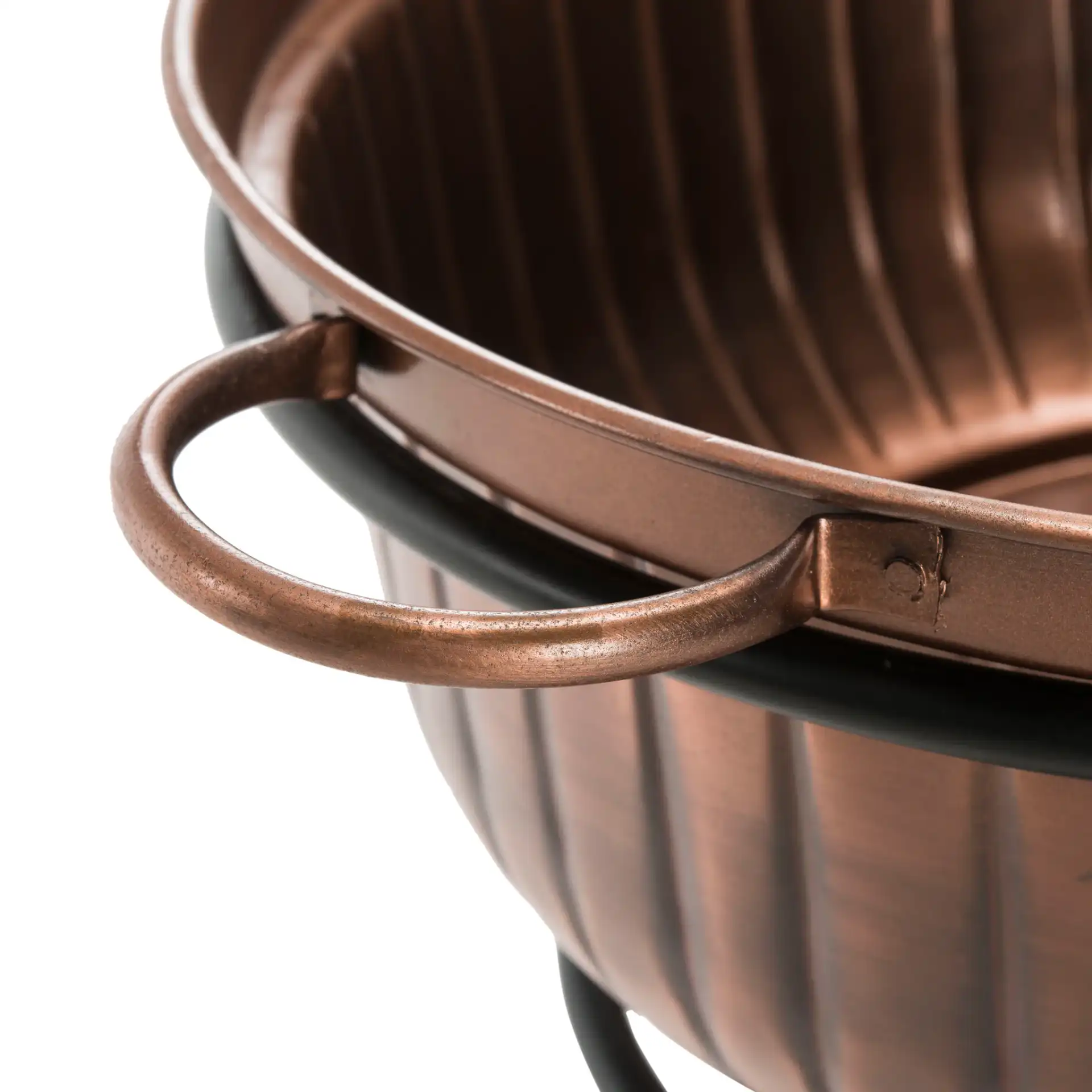 Naka Plant Stand in Antique Copper / Black in a styled room
