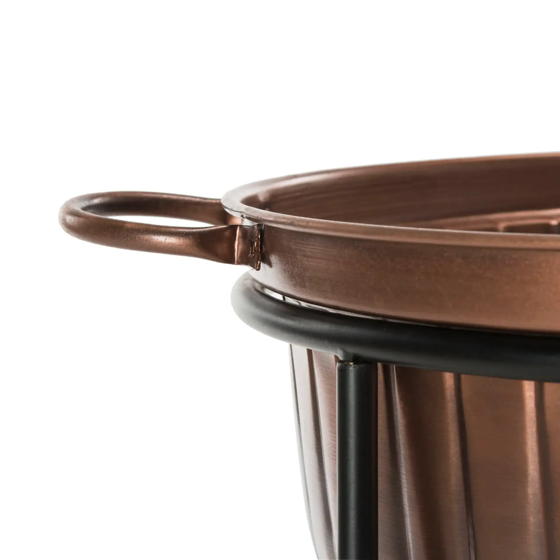 Naka Plant Stand in Antique Copper / Black in a styled room