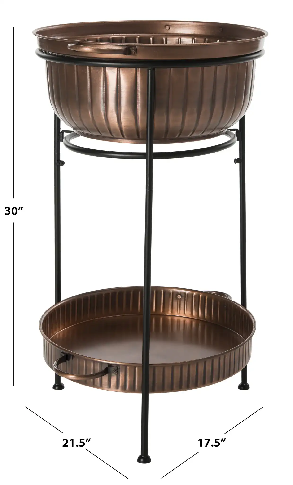 Naka Plant Stand in Antique Copper / Black, detail view