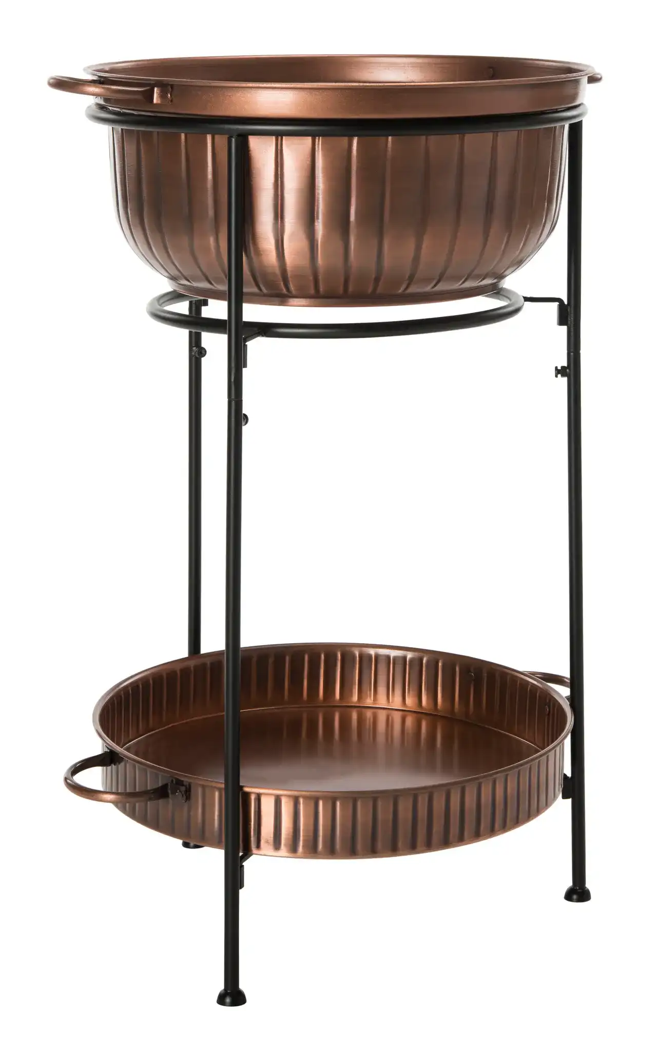 Naka Plant Stand in Antique Copper / Black, detail view