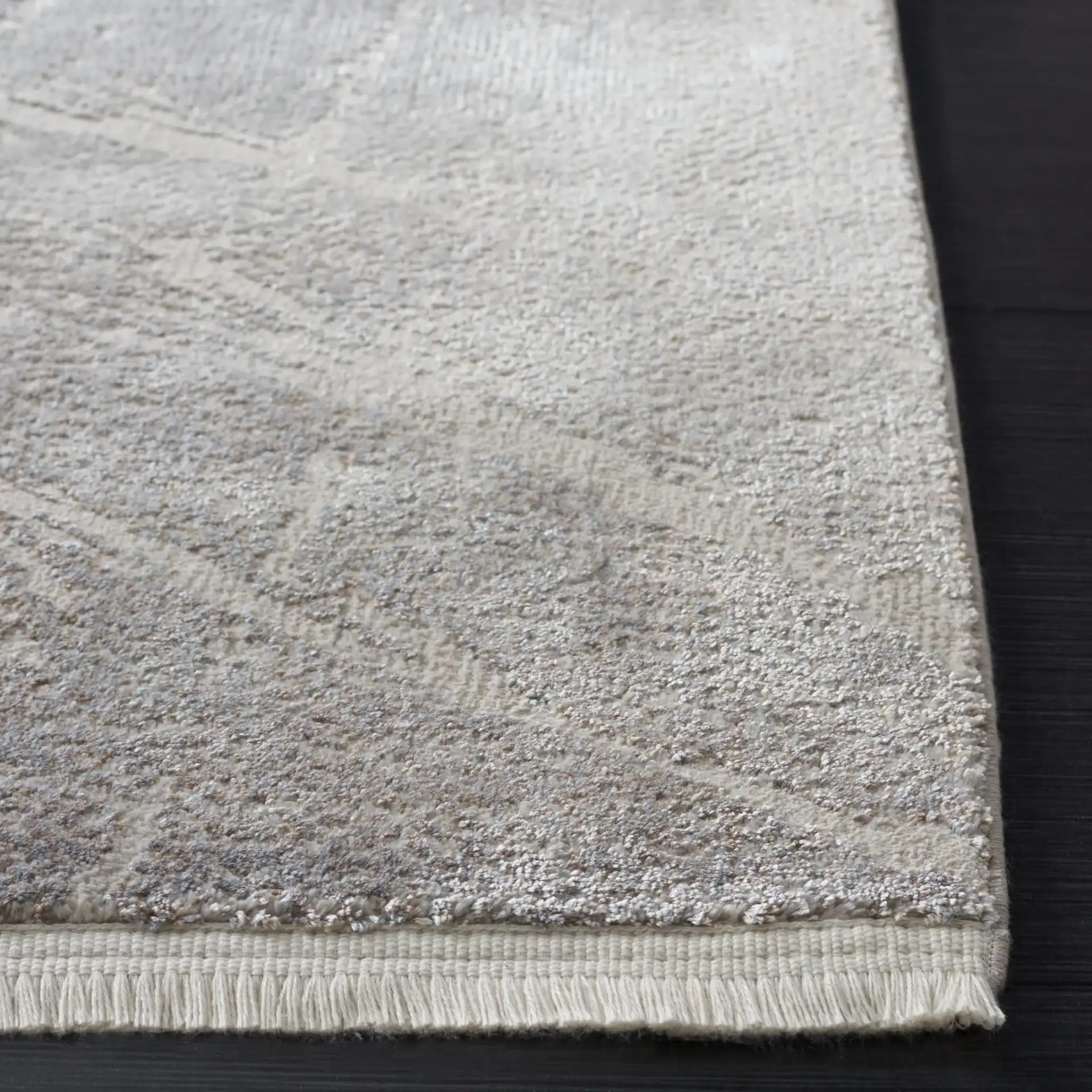 Platinum Marble Rug in Gray / Light Gray in a styled room