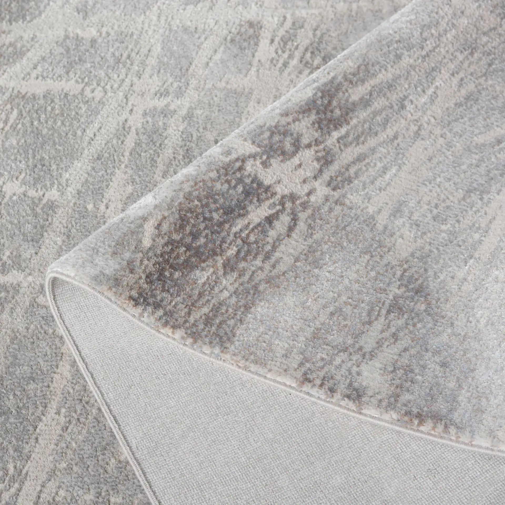 Platinum Marble Rug in Gray / Light Gray in a styled room