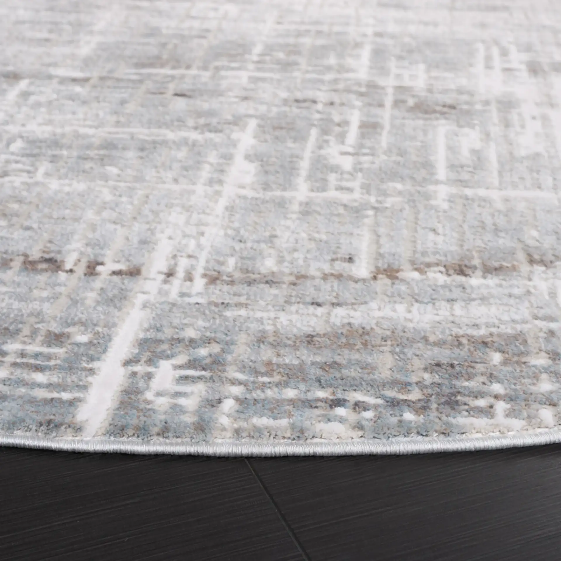 Platinum Crosshatch Rug in Gray / Dark Gray in a styled room