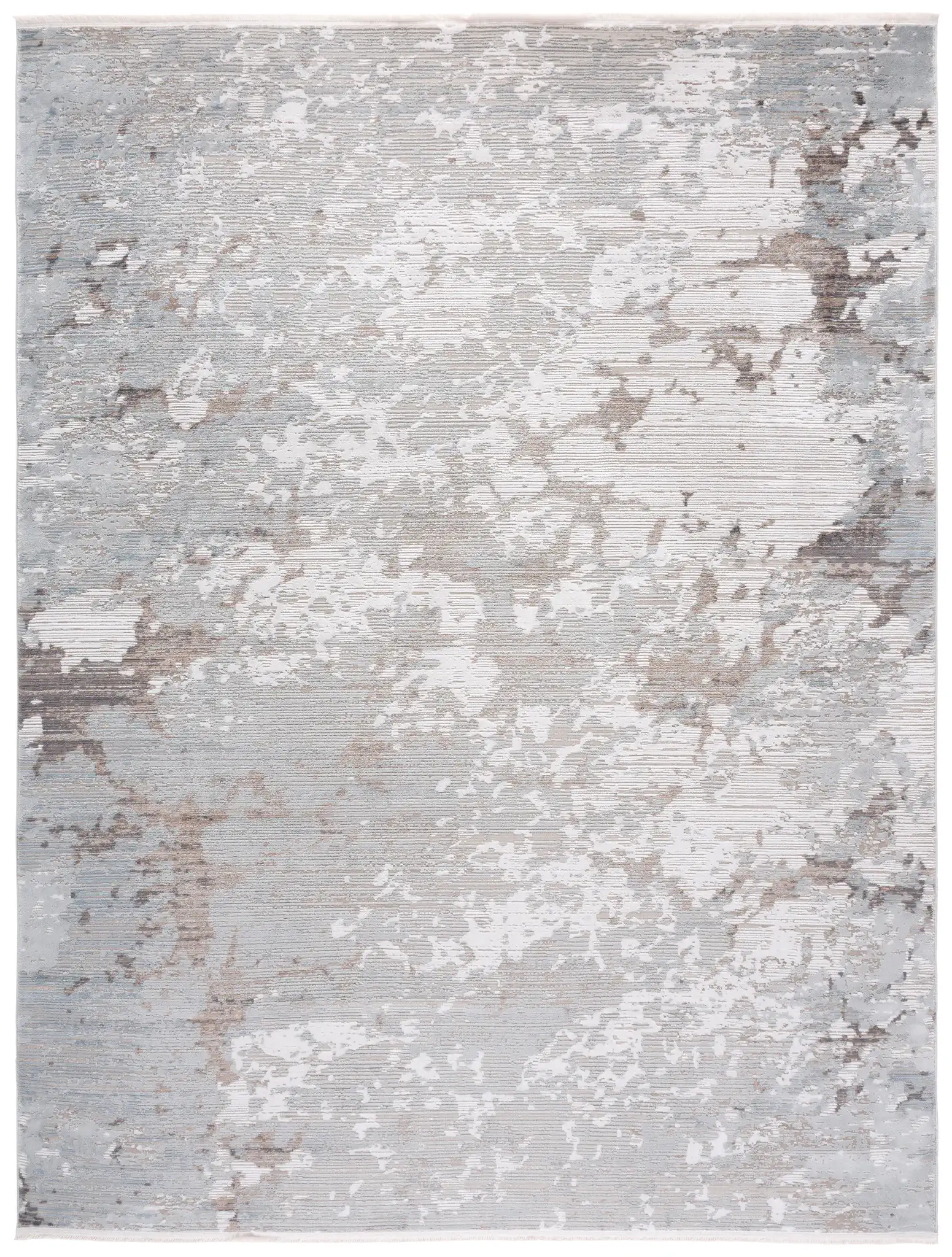 Platinum Distressed Abstract Rug in Gray / Ivory