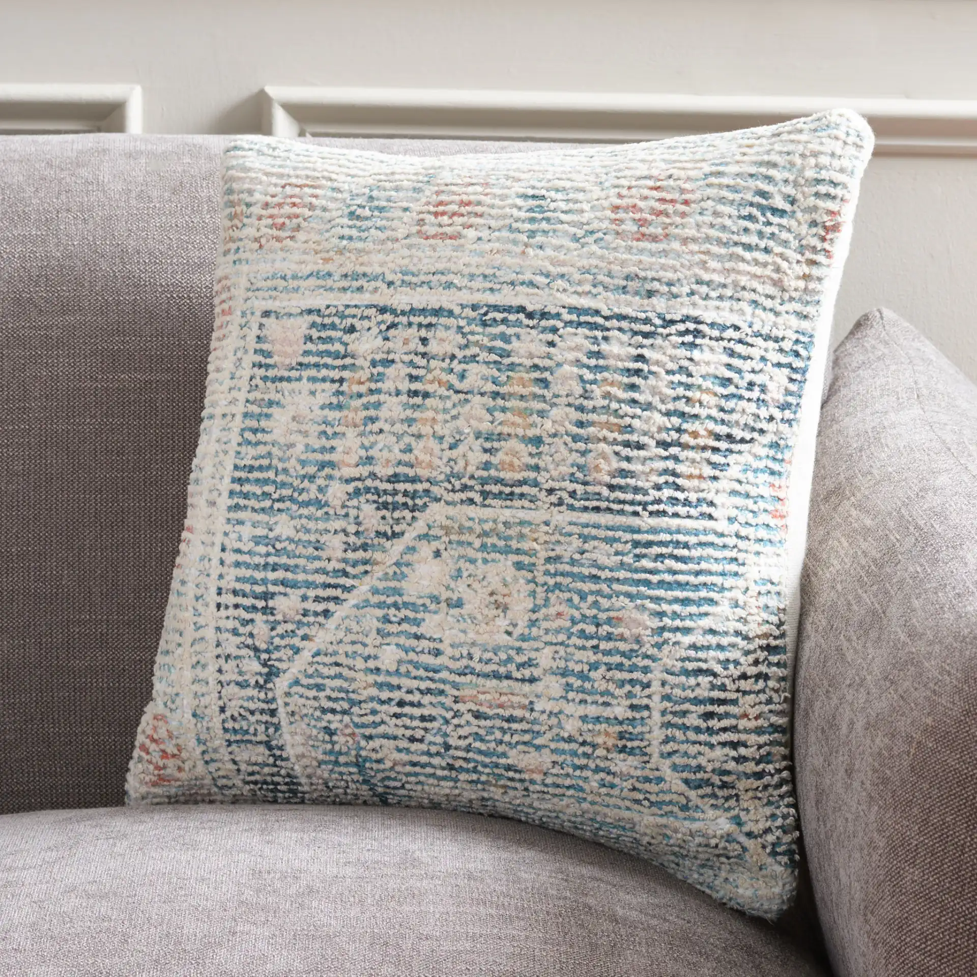 Cruz Pillow in Teal in a styled room