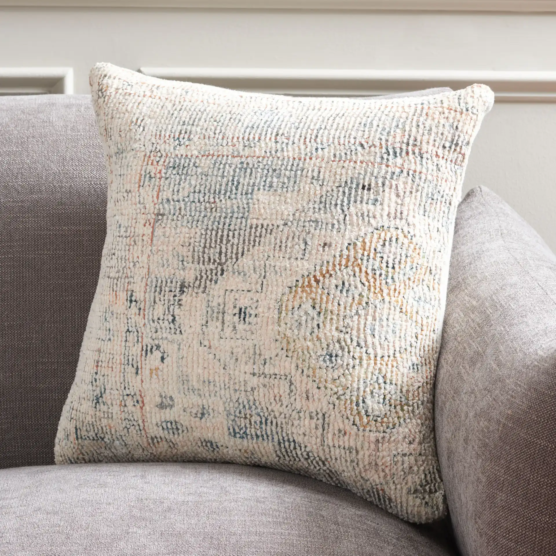 Mara Pillow in Sage in a styled room
