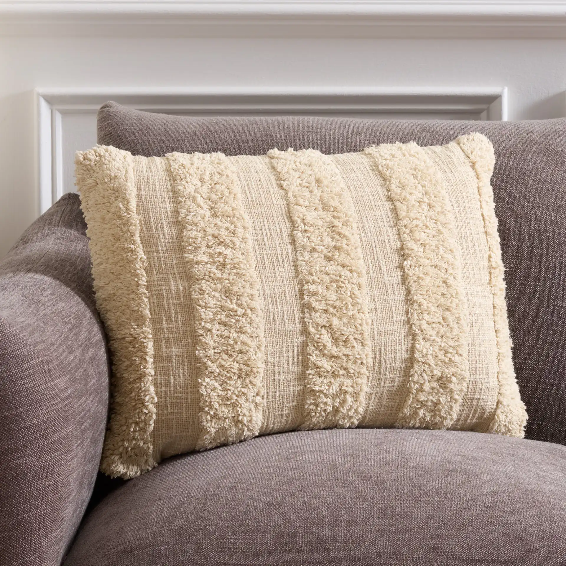 Maja Pillow in Natural in a styled room