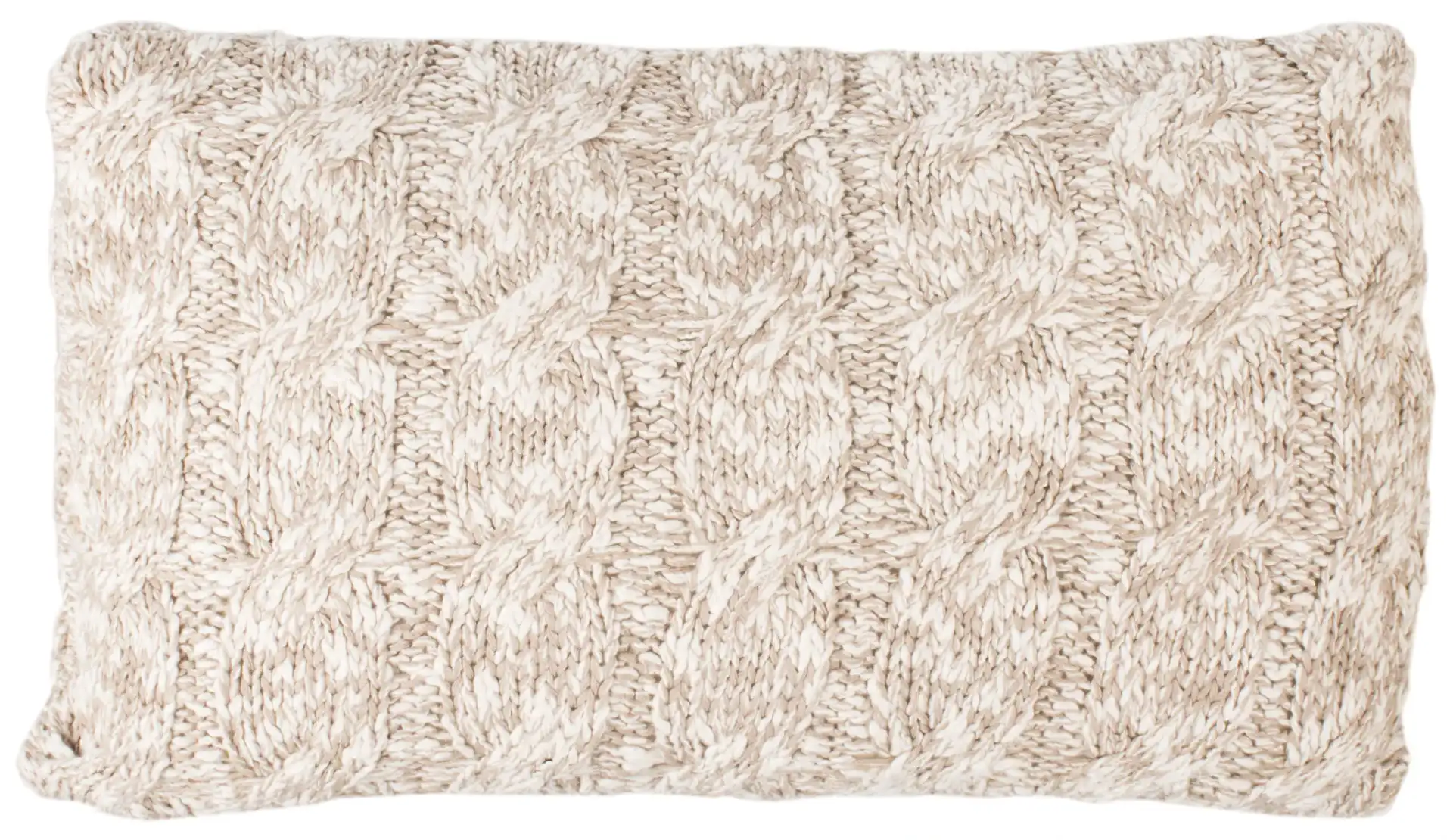 Chunky Knit Pillow in Stone / Natural, detail view