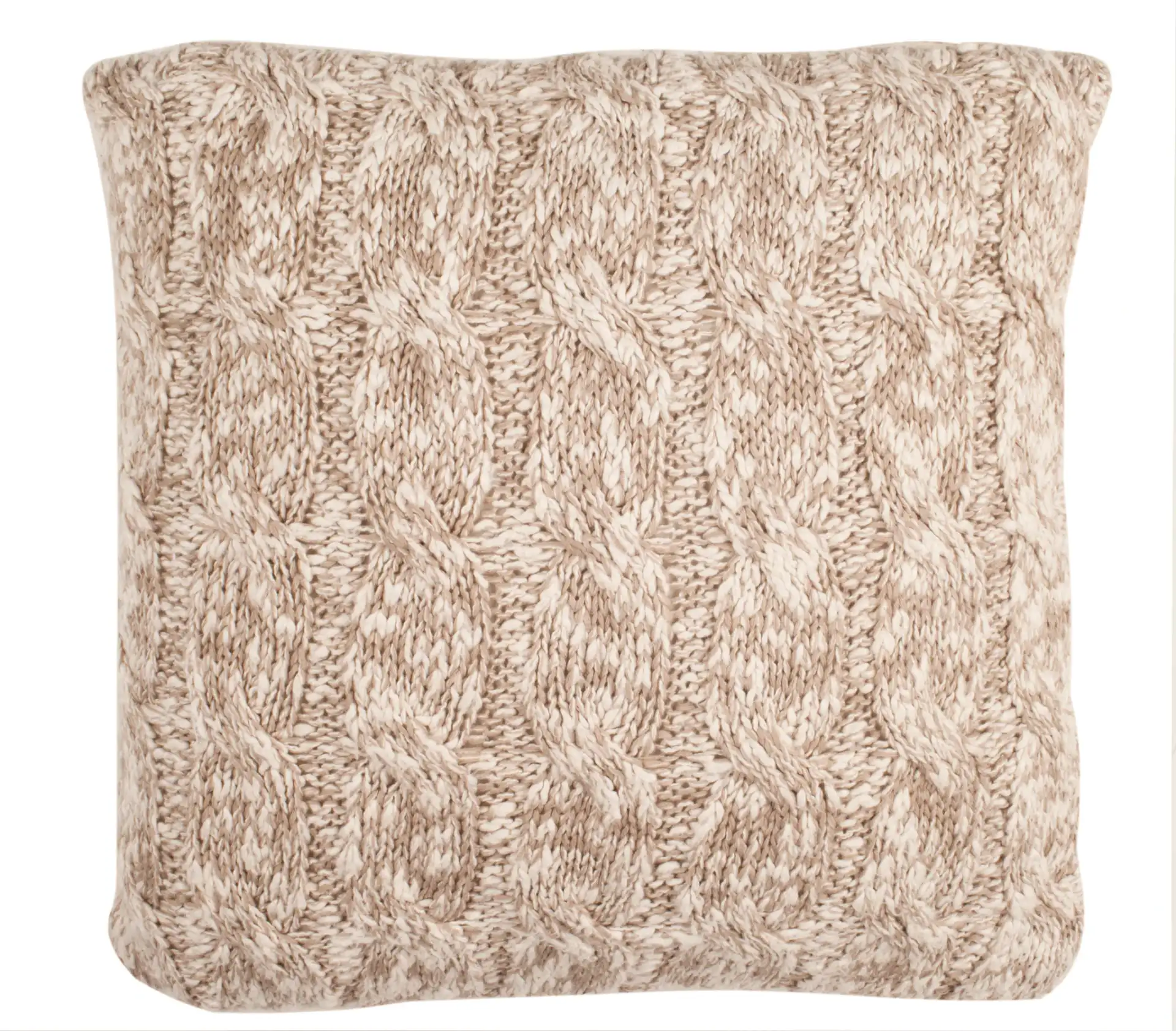 Chunky Knit Pillow in Stone / Natural