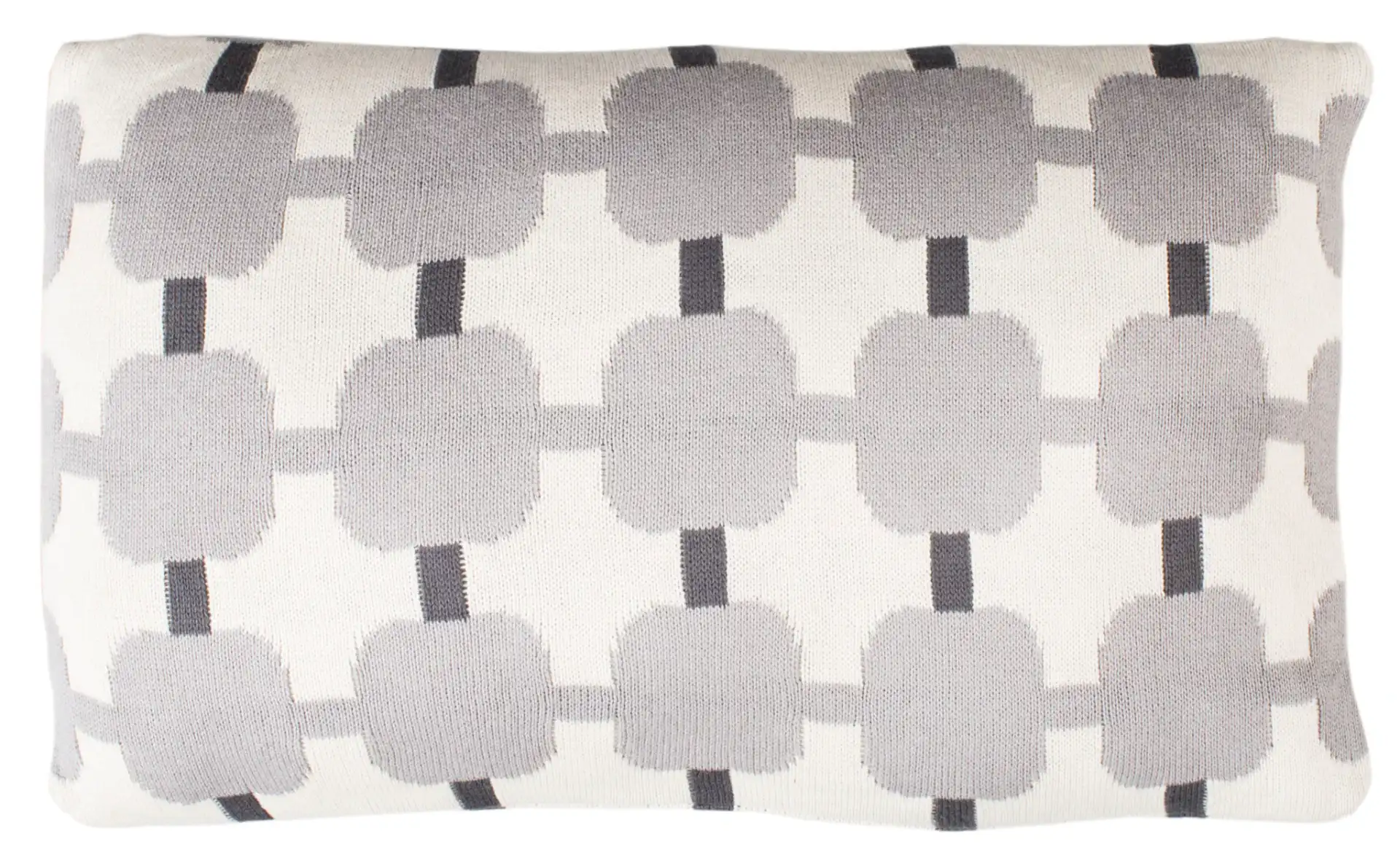 Retro Square Pillow in Light Gray / Dark Gray, detail view