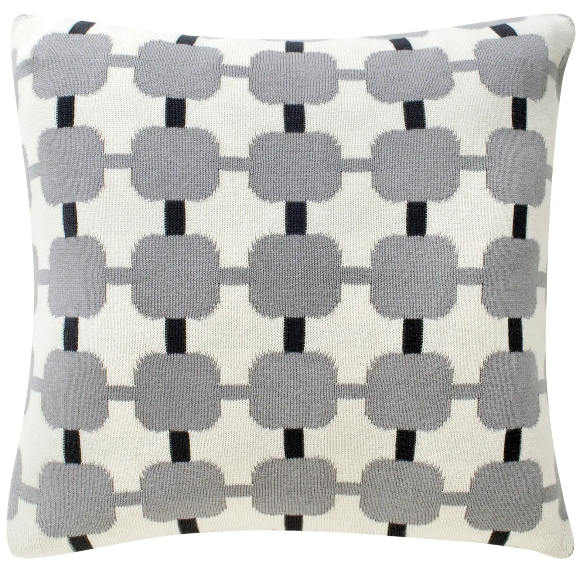 Retro Square Pillow in Light Gray / Dark Gray