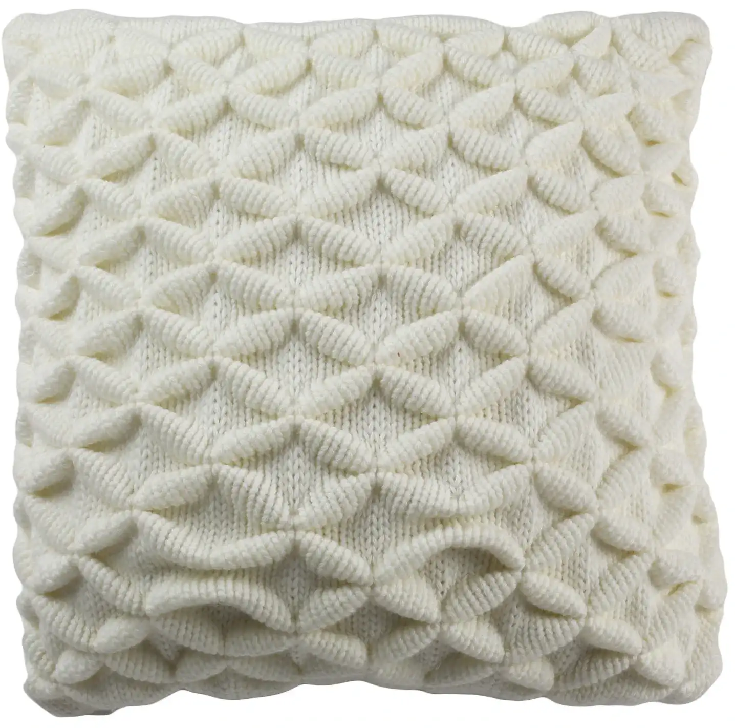 3D-Diamond Pillow in Ivory, detail view