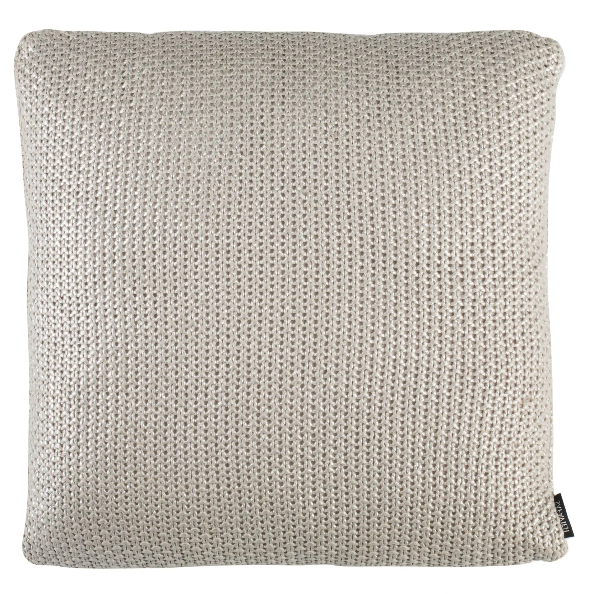 Tickled Grey Knit Pillow in Gray / Silver / Cotton, detail view