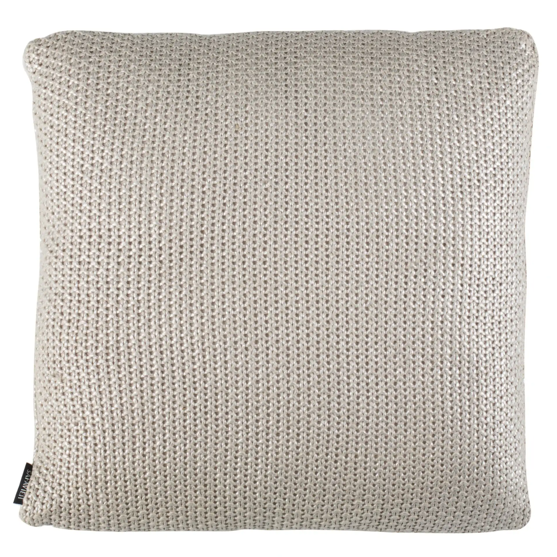 Tickled Grey Knit Pillow in Gray / Silver / Cotton
