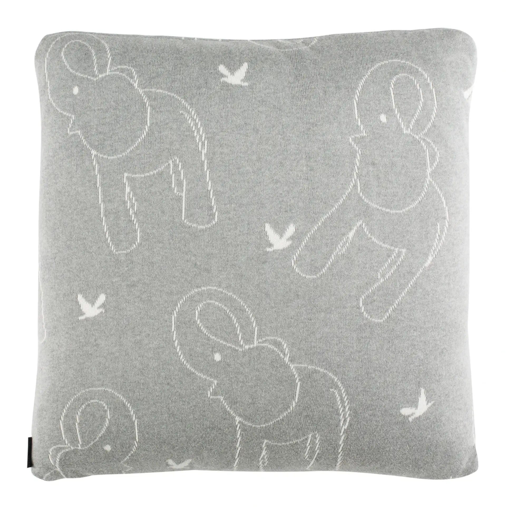 Ella Knit Pillow in Light Gray / Ivory