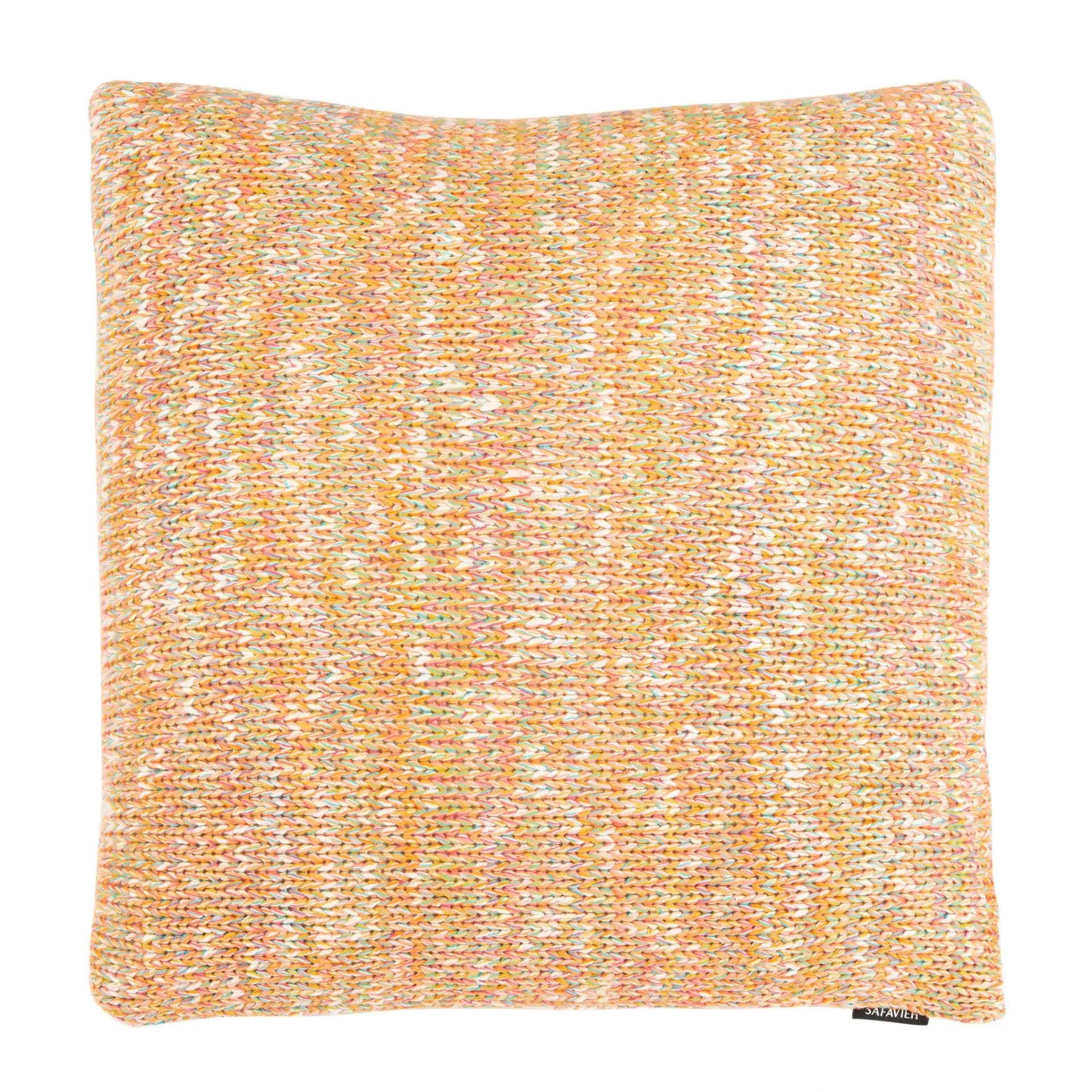 Darling Knit Pillow in Mustard / Ivory / Congo Pink / Fuchsia / Bondi Blue / Vermol, detail view