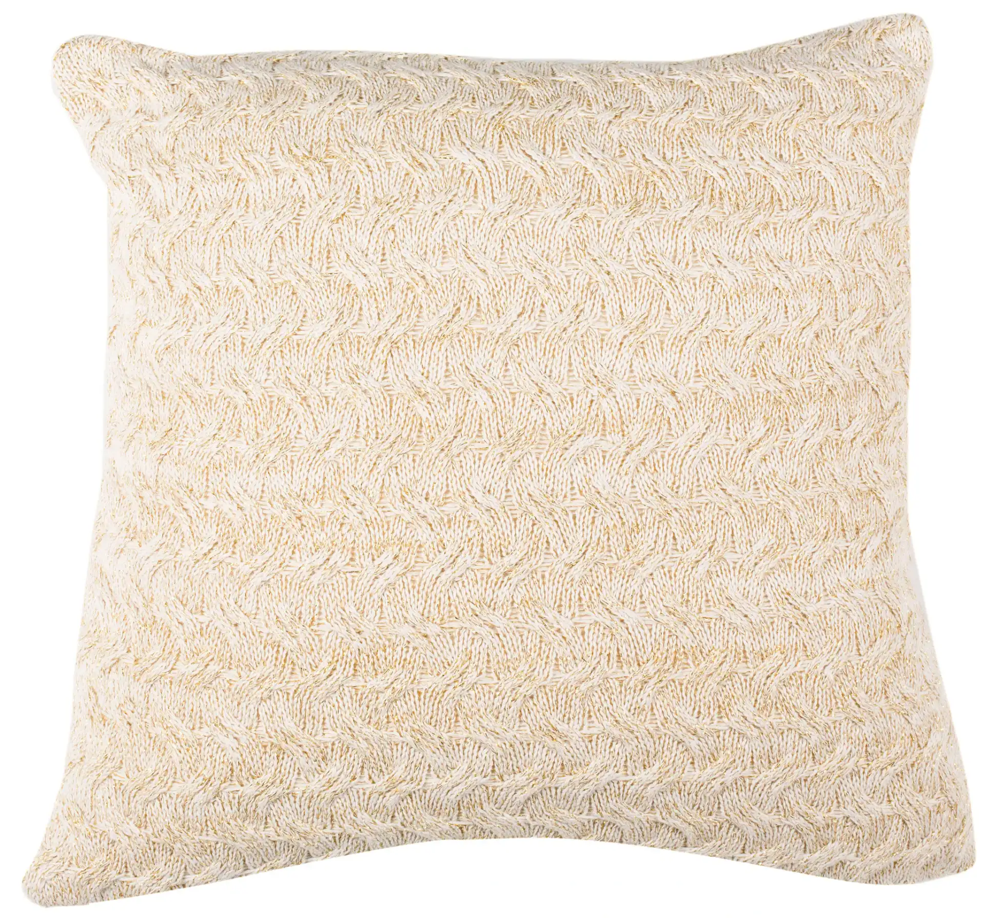 Adara Knit Pillow in Natural / Gold