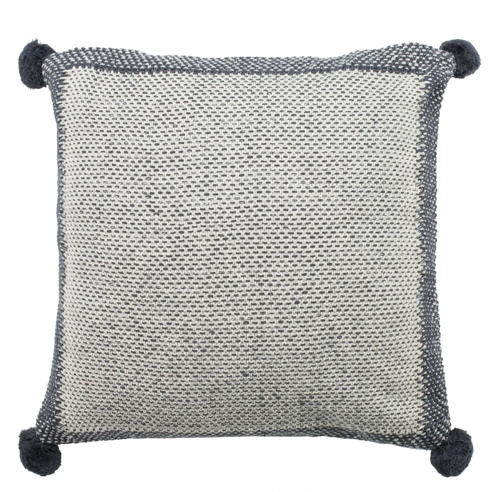 Dania Knit Pillow in Gray / Natural, detail view