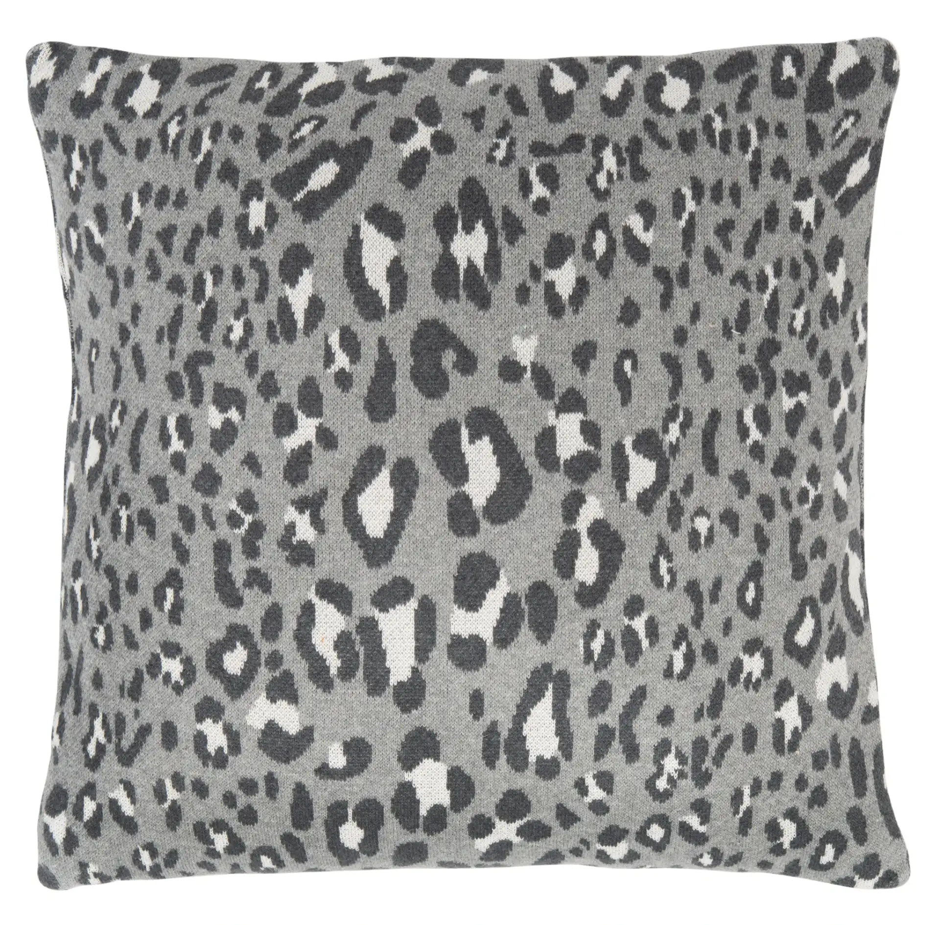 Kasya Leopard Pillow in Gray / Black, detail view