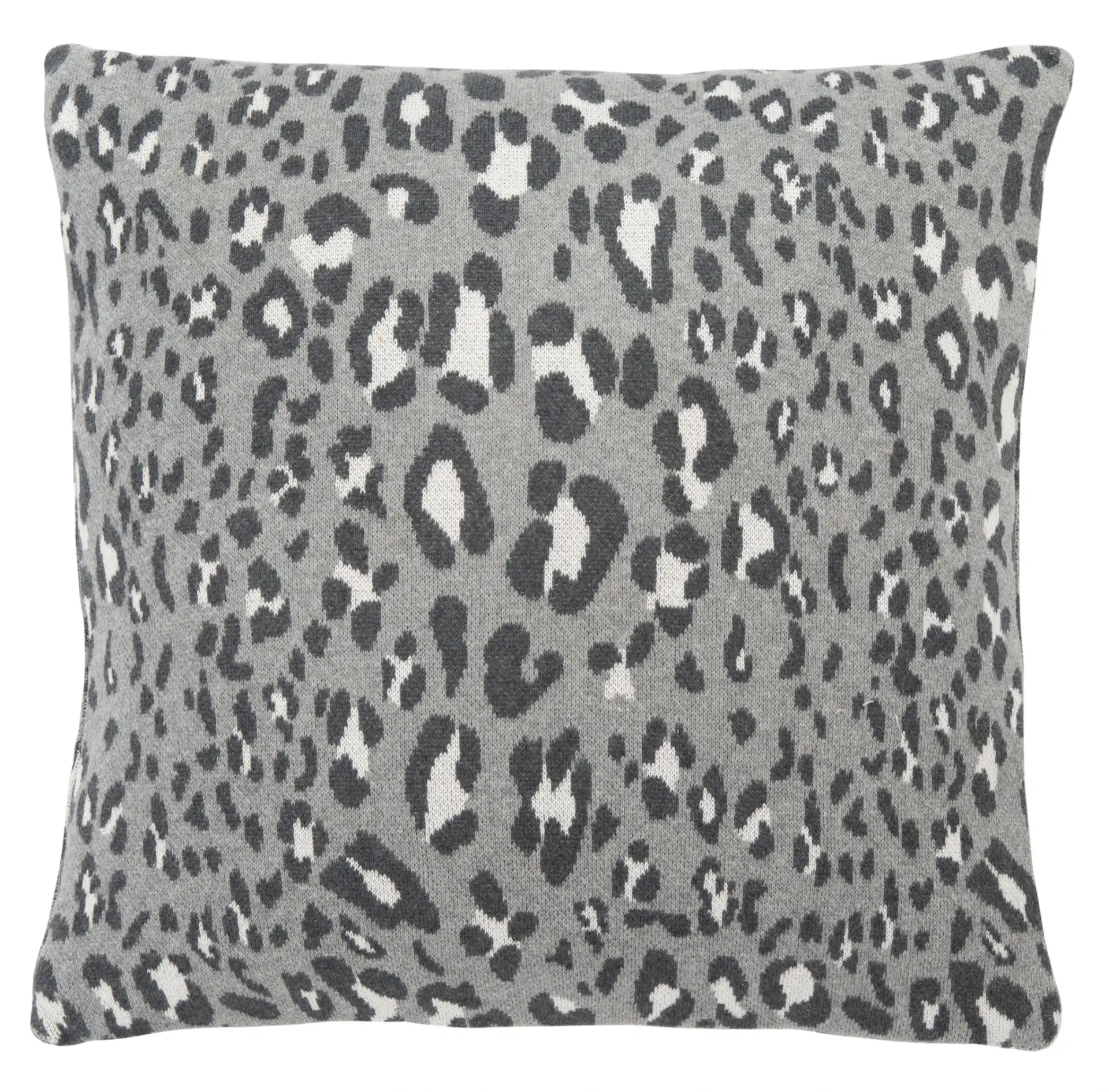 Kasya Leopard Pillow in Gray / Black