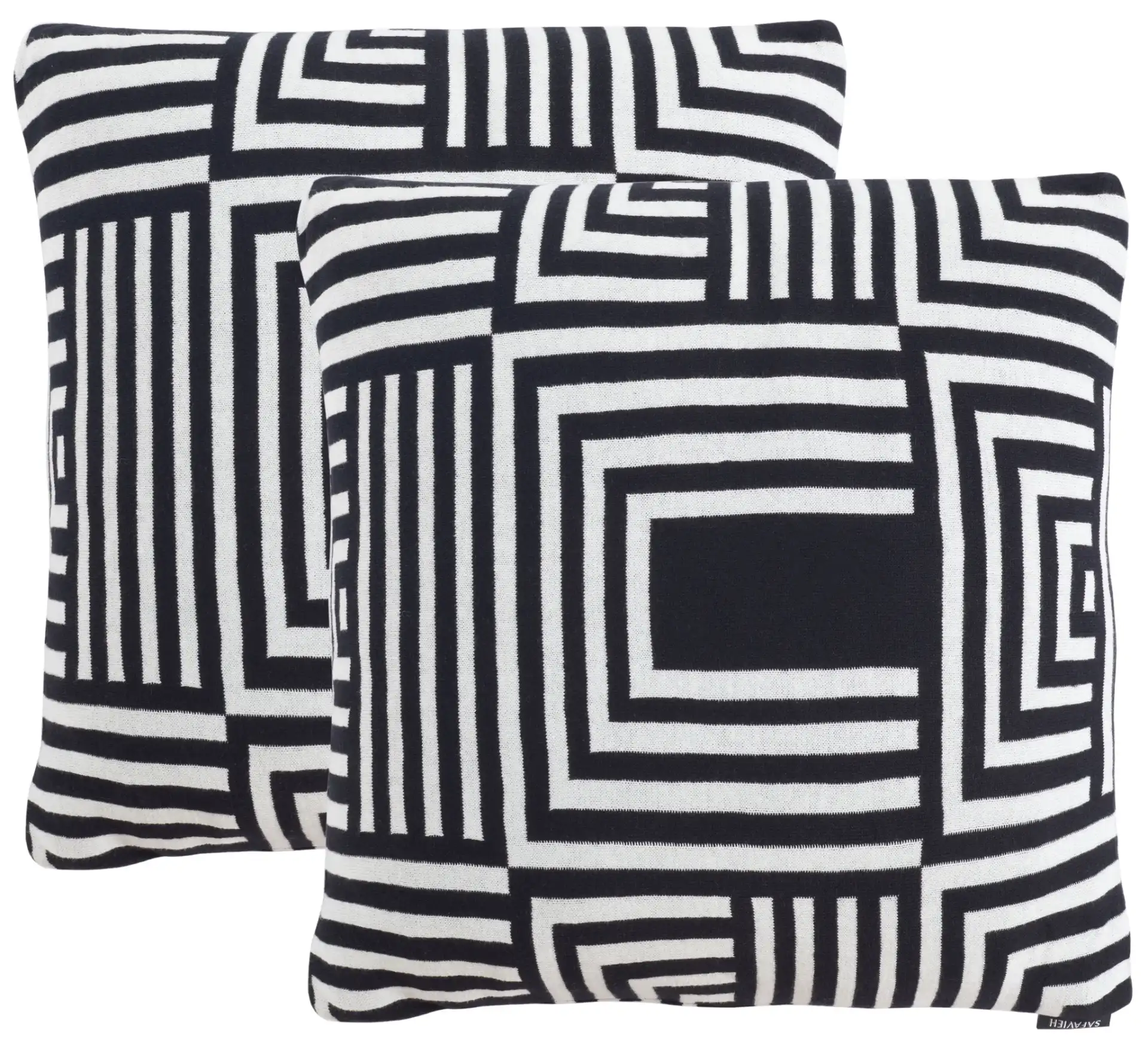 Ziggy Pillow (Set Of 2) in Black / Ivory, detail view
