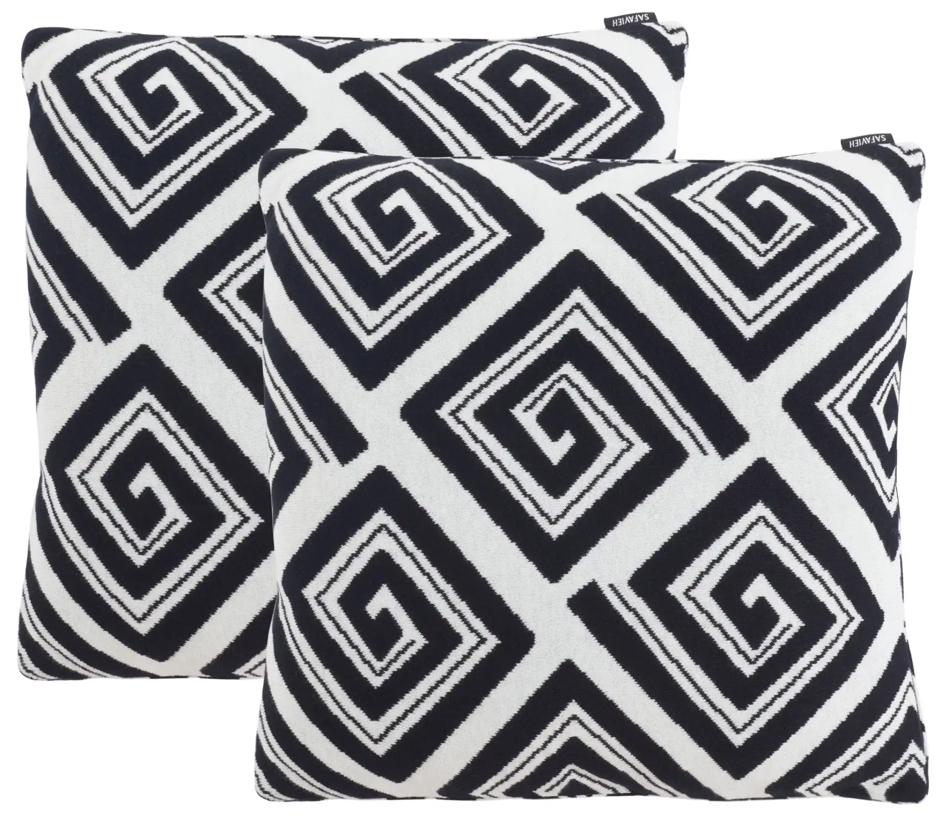 Nova Pillow (Set of 2) in Black / Ivory, detail view