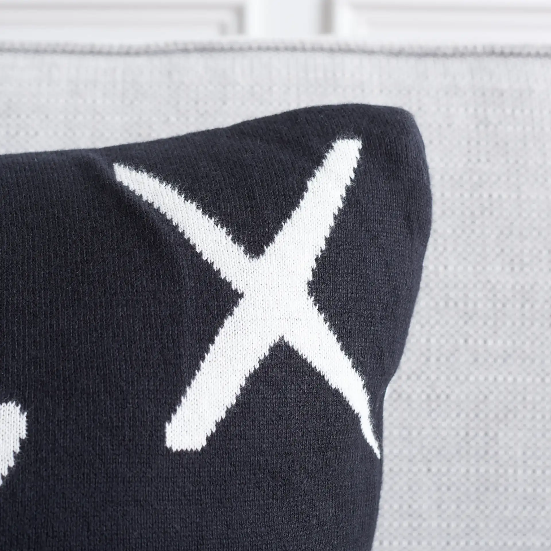 Cantil Pillow (Set Of 2) in Black / Ivory in a styled room
