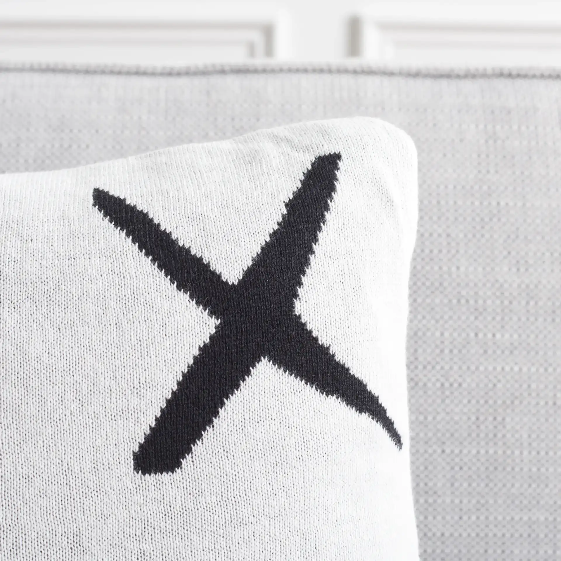 Cantil Pillow (Set Of 2) in Black / Ivory in a styled room