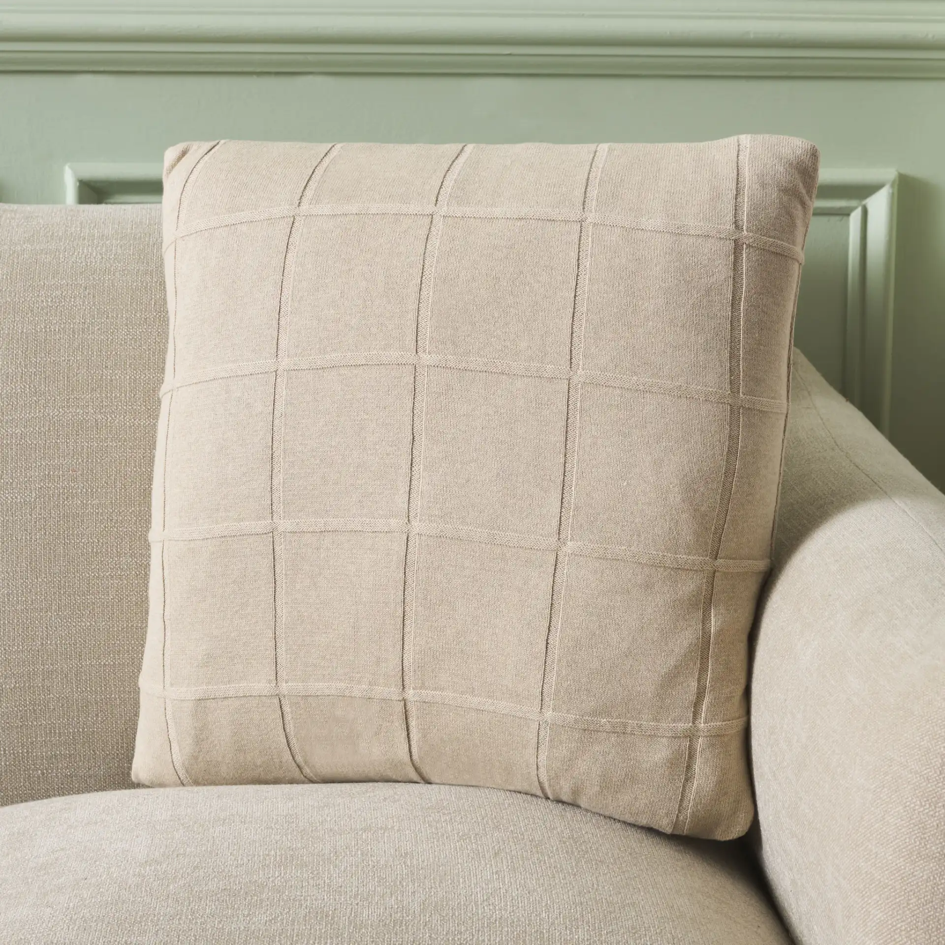 Mari Pillow in Light Beige in a styled room
