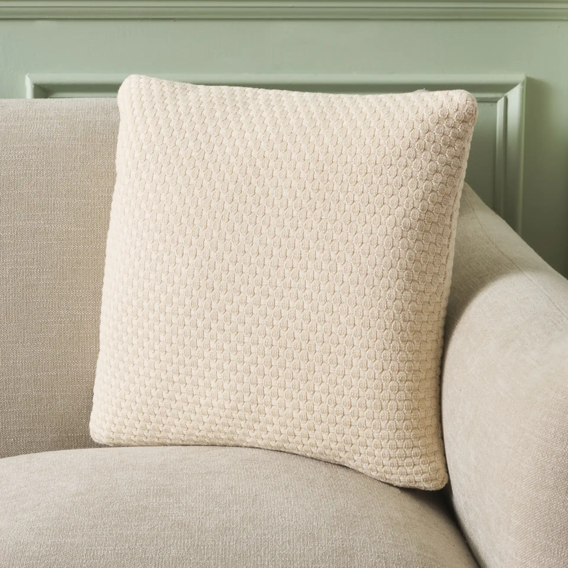 Jolie Pillow in Natural in a styled room