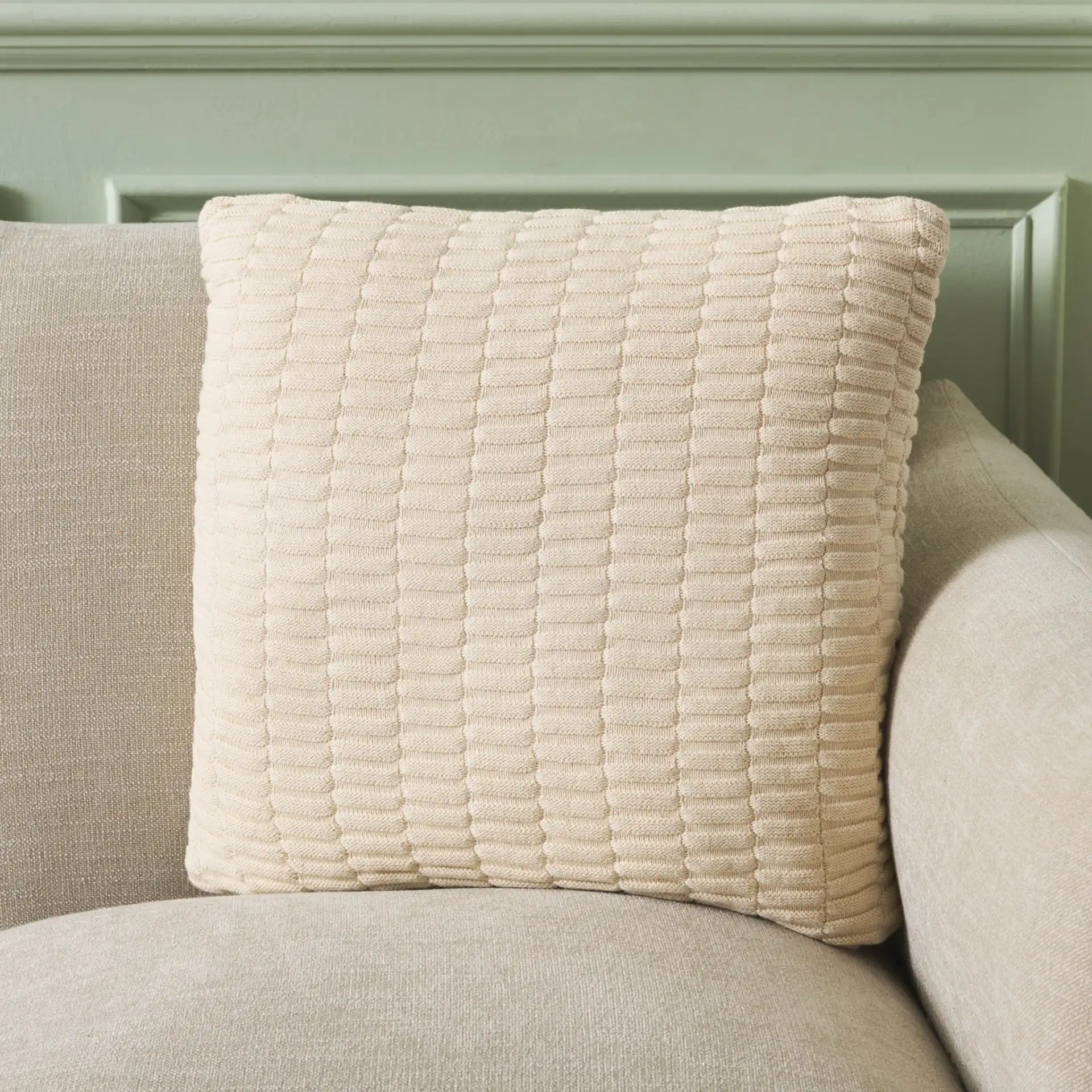 Stacia Pillow in Natural in a styled room